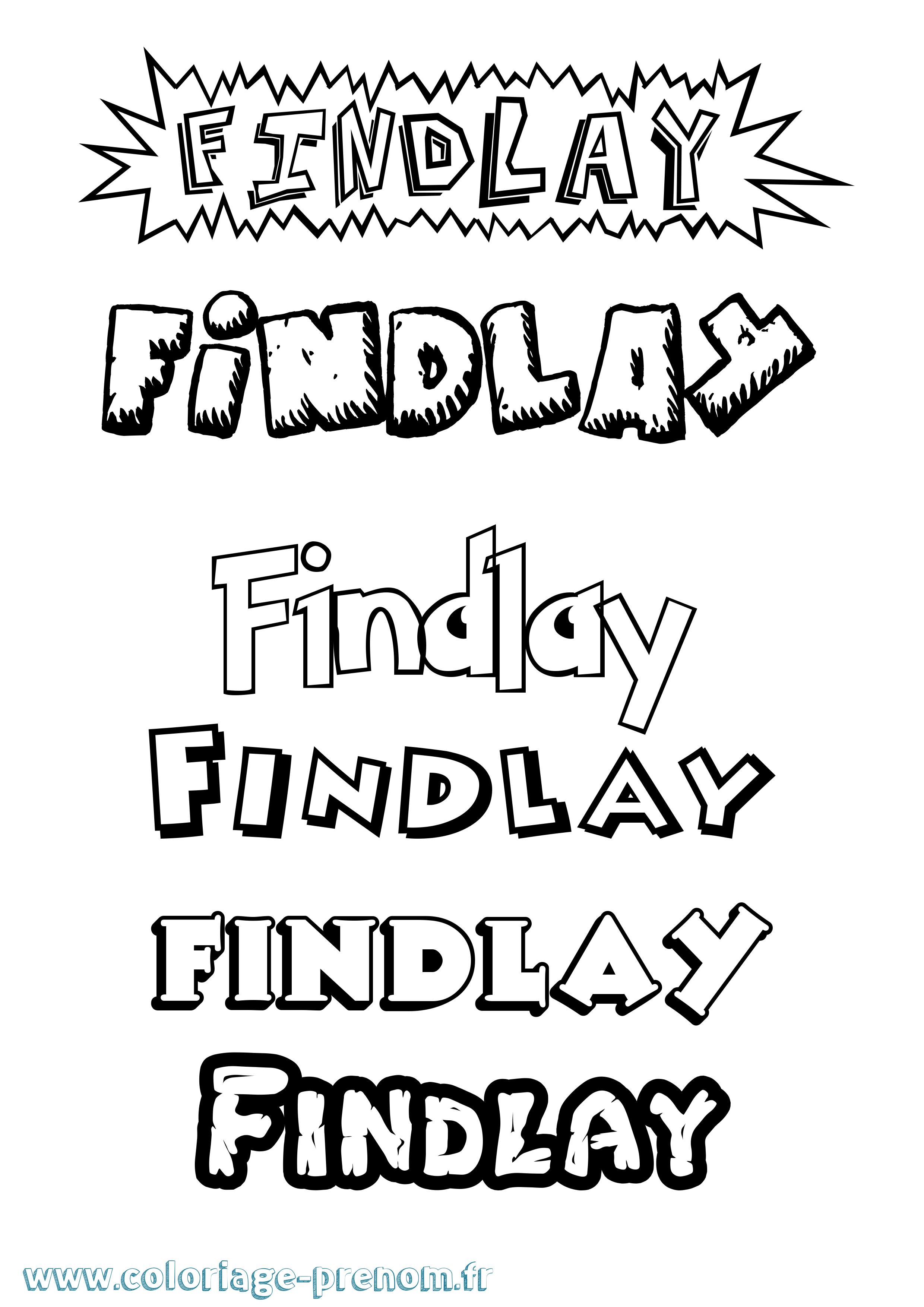 Coloriage Findlay Dessin Animé Coloriage prénom Findlay Dessin Animé