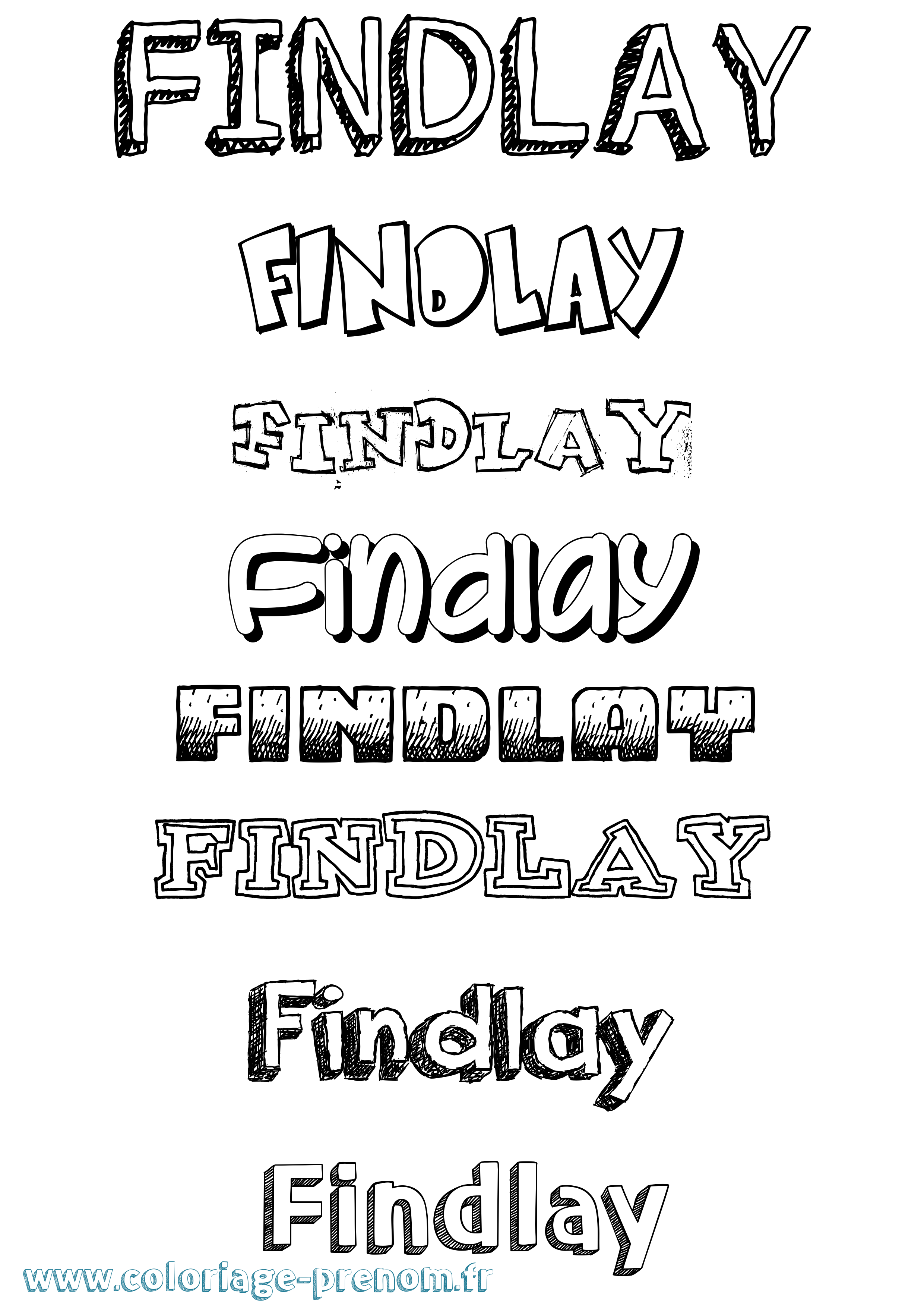 Coloriage Findlay Dessiné Coloriage prénom Findlay Dessiné