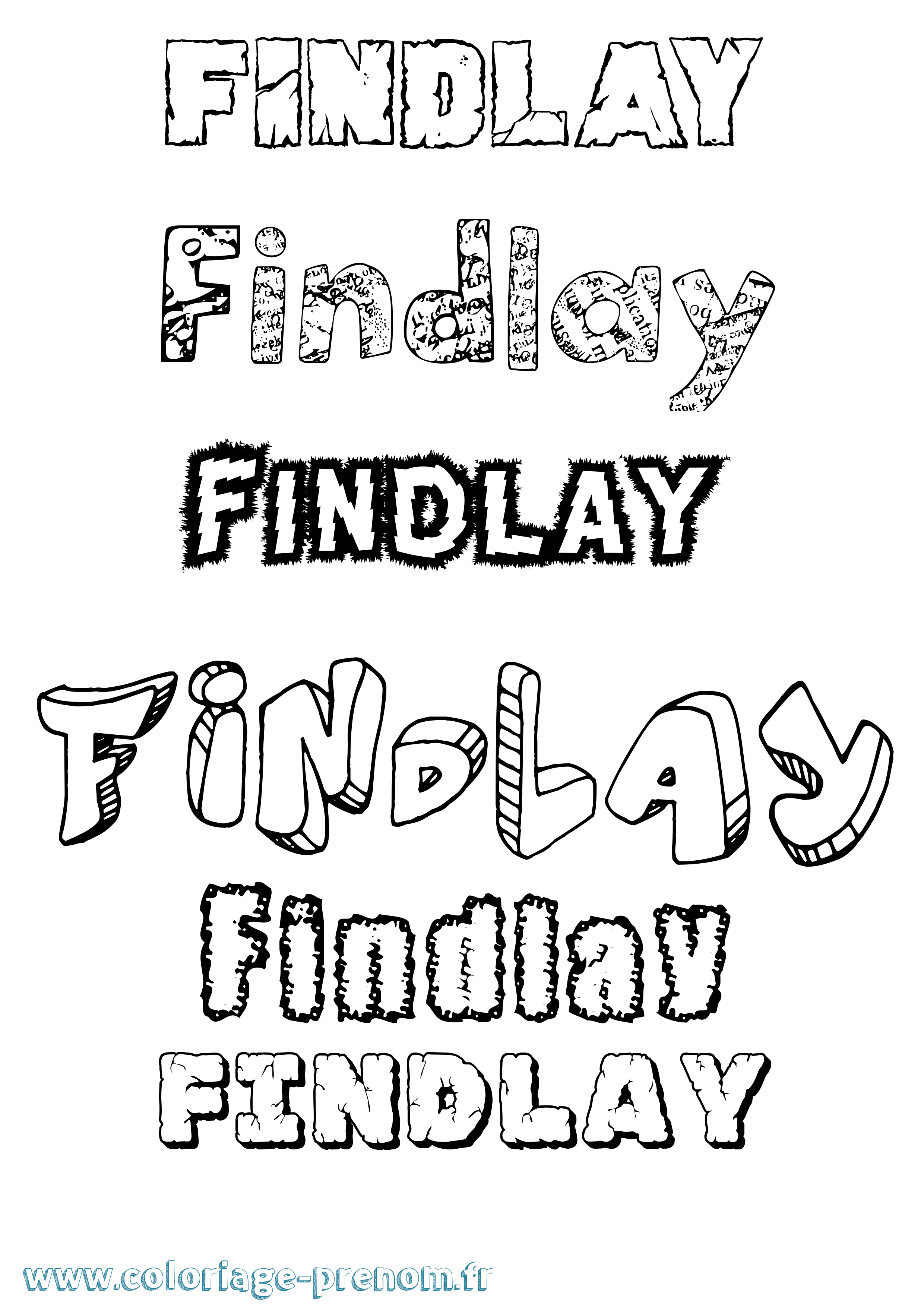 Coloriage Findlay Destructuré Coloriage prénom Findlay Destructuré