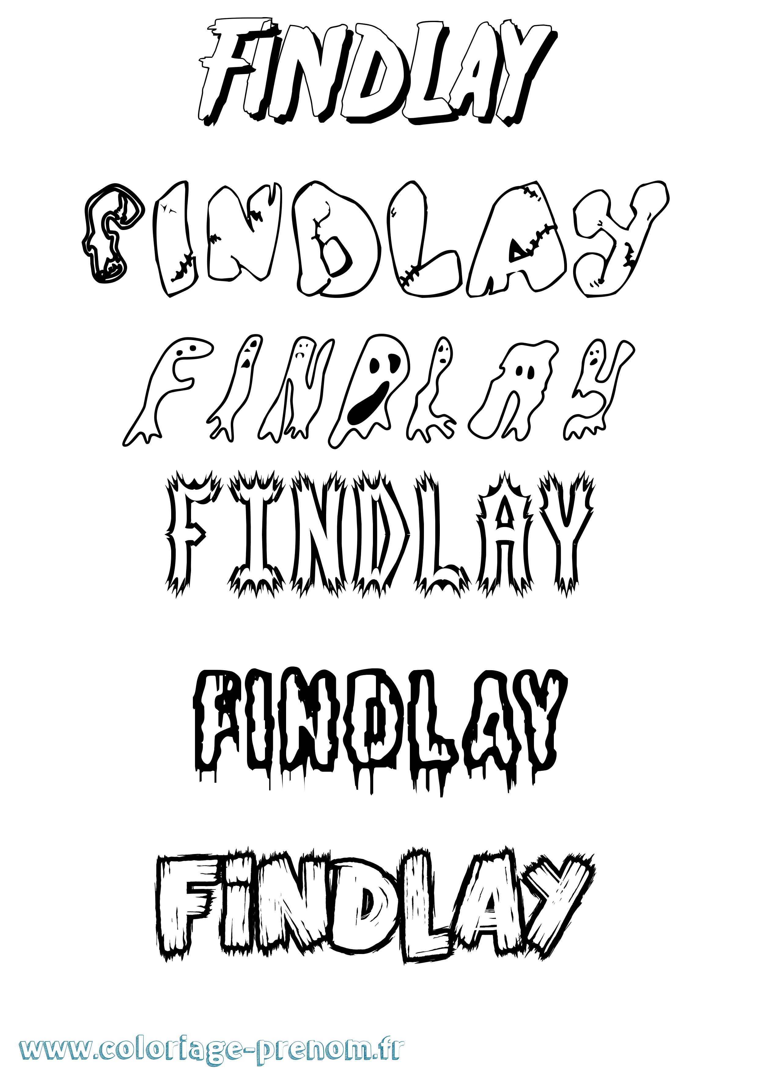 Coloriage Findlay Frisson Coloriage prénom Findlay Frisson