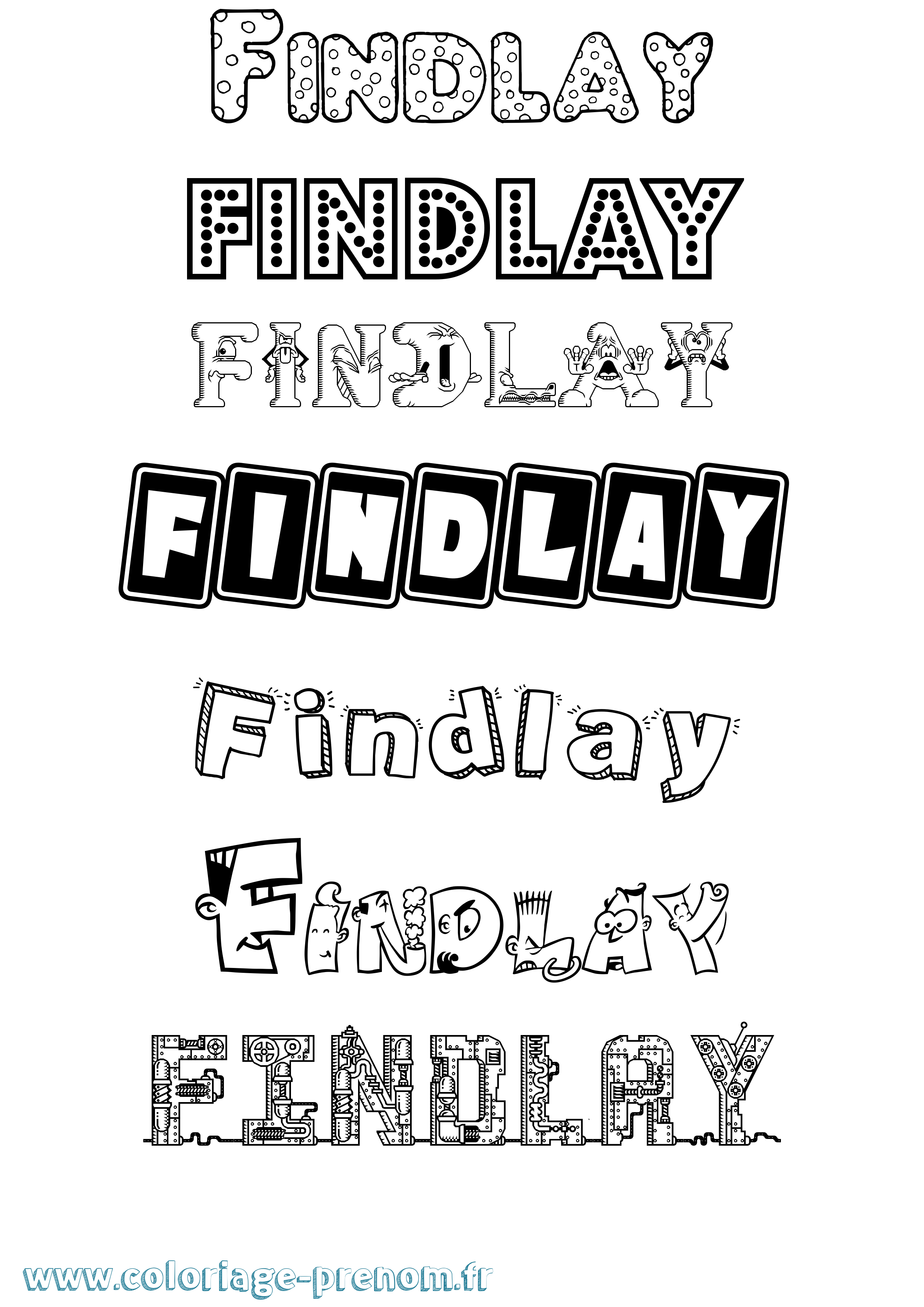 Coloriage Findlay Fun Coloriage prénom Findlay Fun