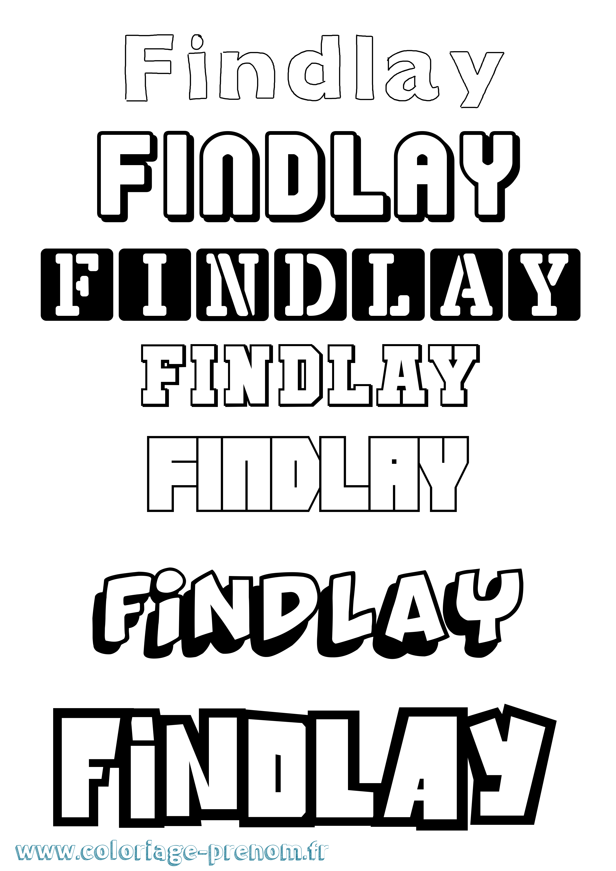 Coloriage Findlay Simple Coloriage prénom Findlay Simple