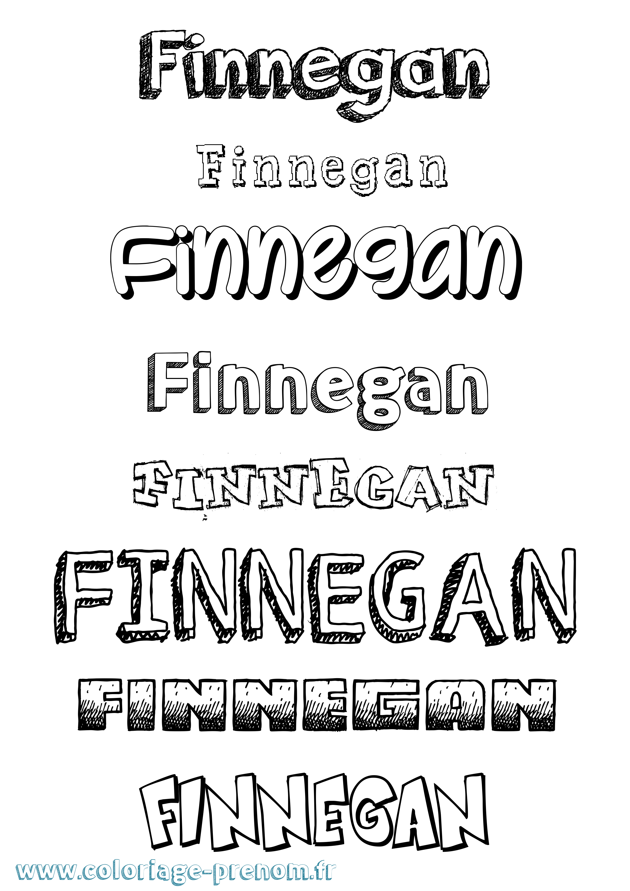 Coloriage Finnegan Dessiné Coloriage prénom Finnegan Dessiné