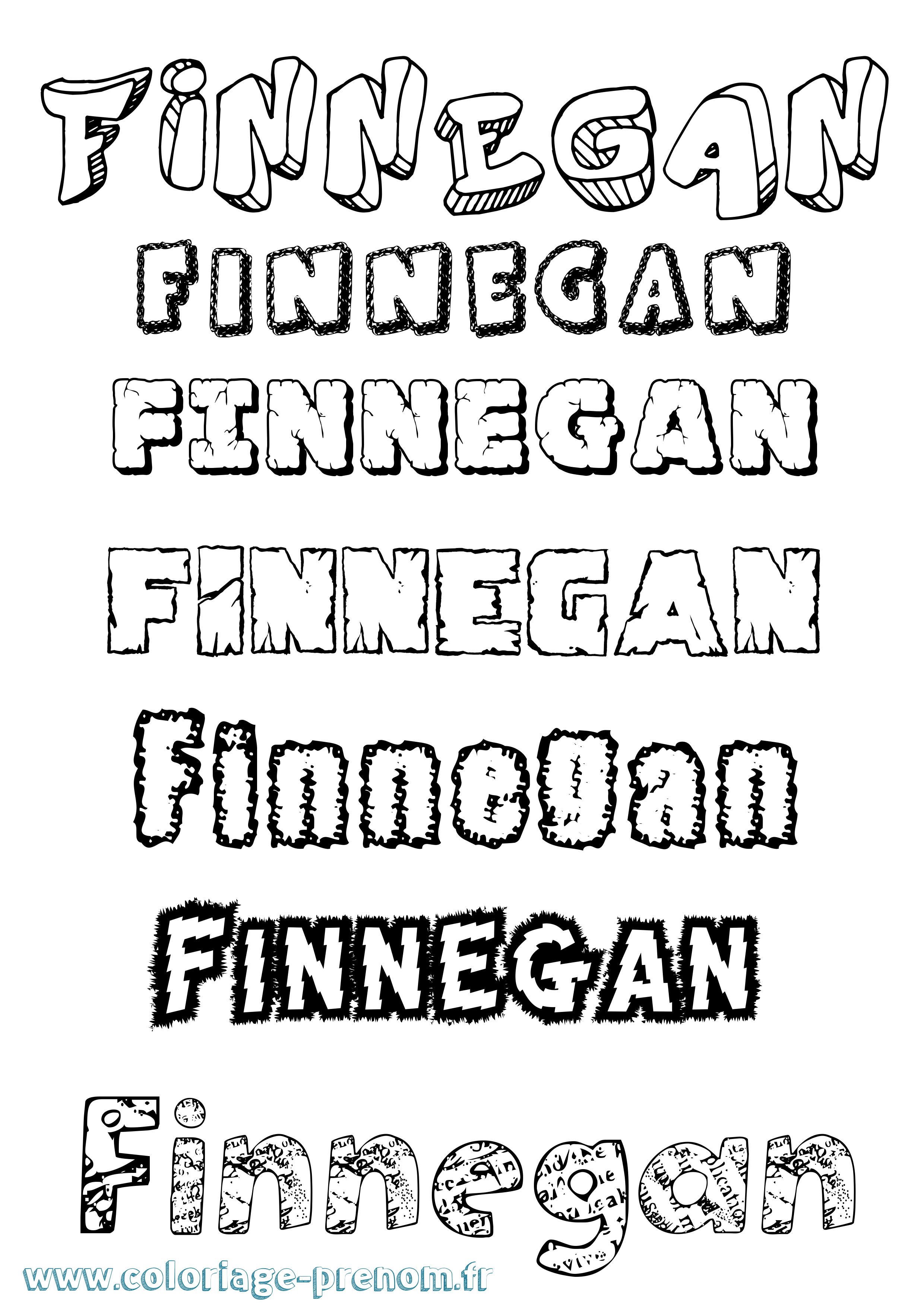 Coloriage Finnegan Destructuré Coloriage prénom Finnegan Destructuré