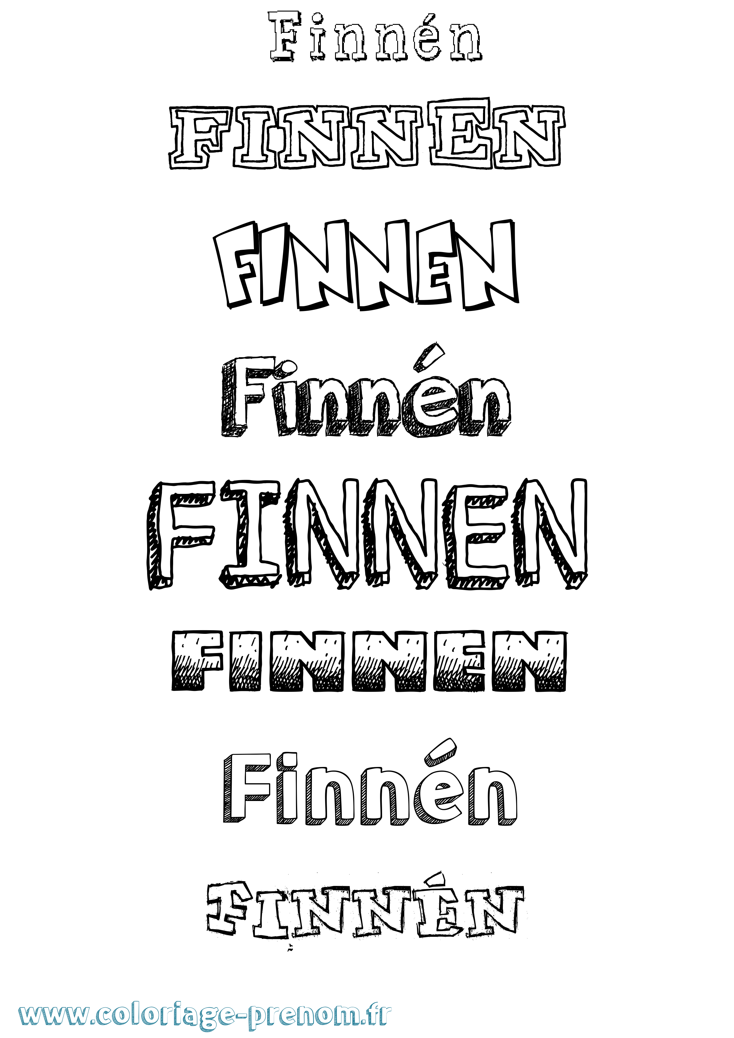 Coloriage Finnén Dessiné Coloriage prénom Finnén Dessiné