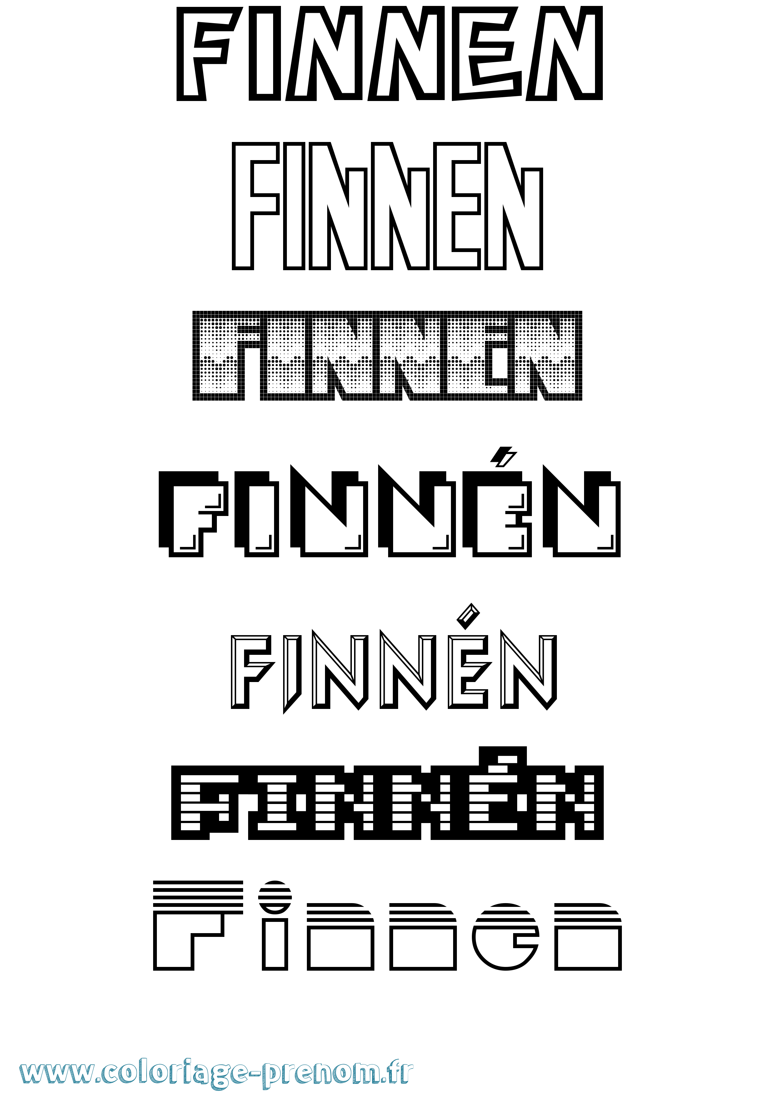 Coloriage Finnén Jeux Vidéos Coloriage prénom Finnén Jeux Vidéos