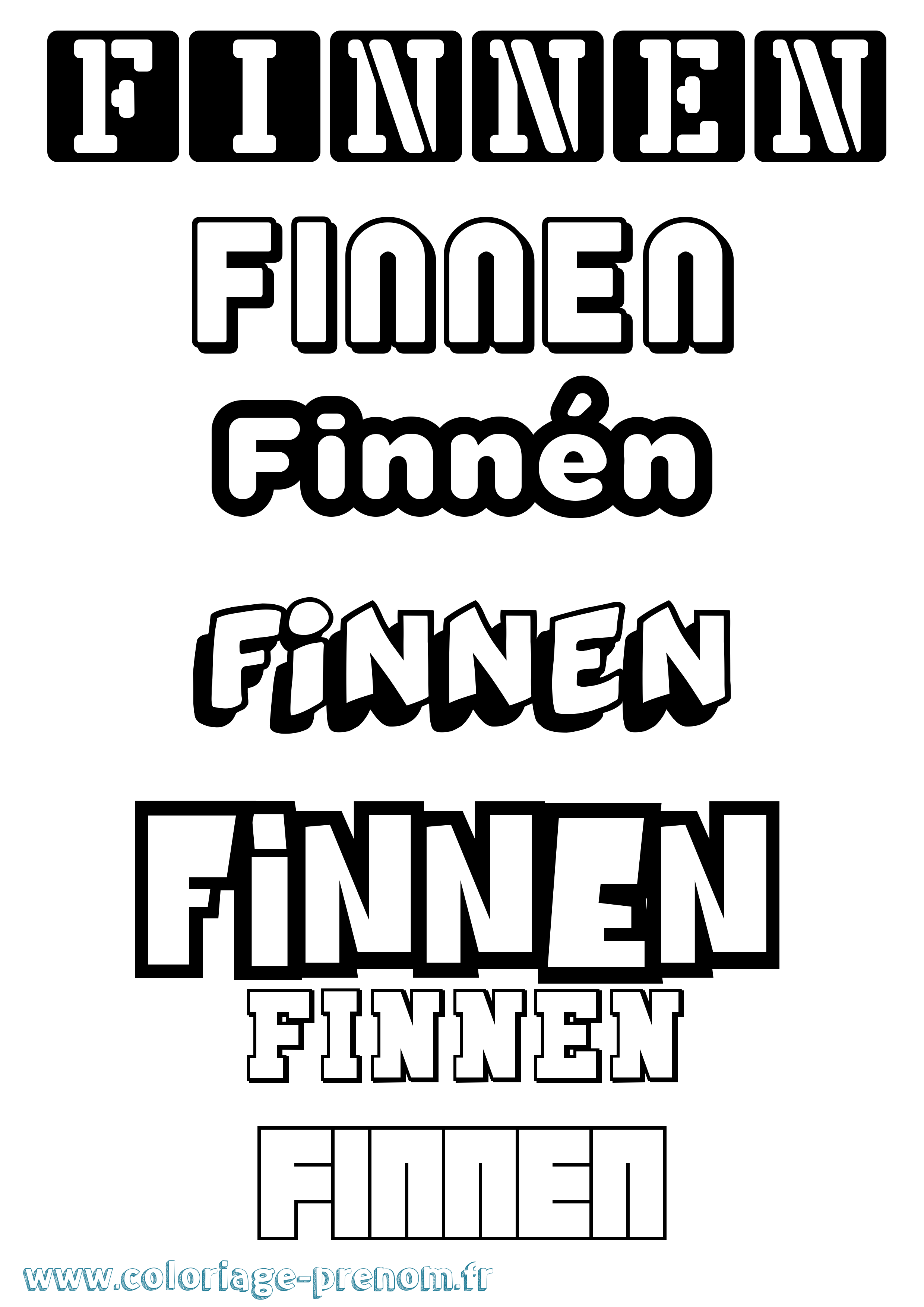 Coloriage Finnén Simple Coloriage prénom Finnén Simple