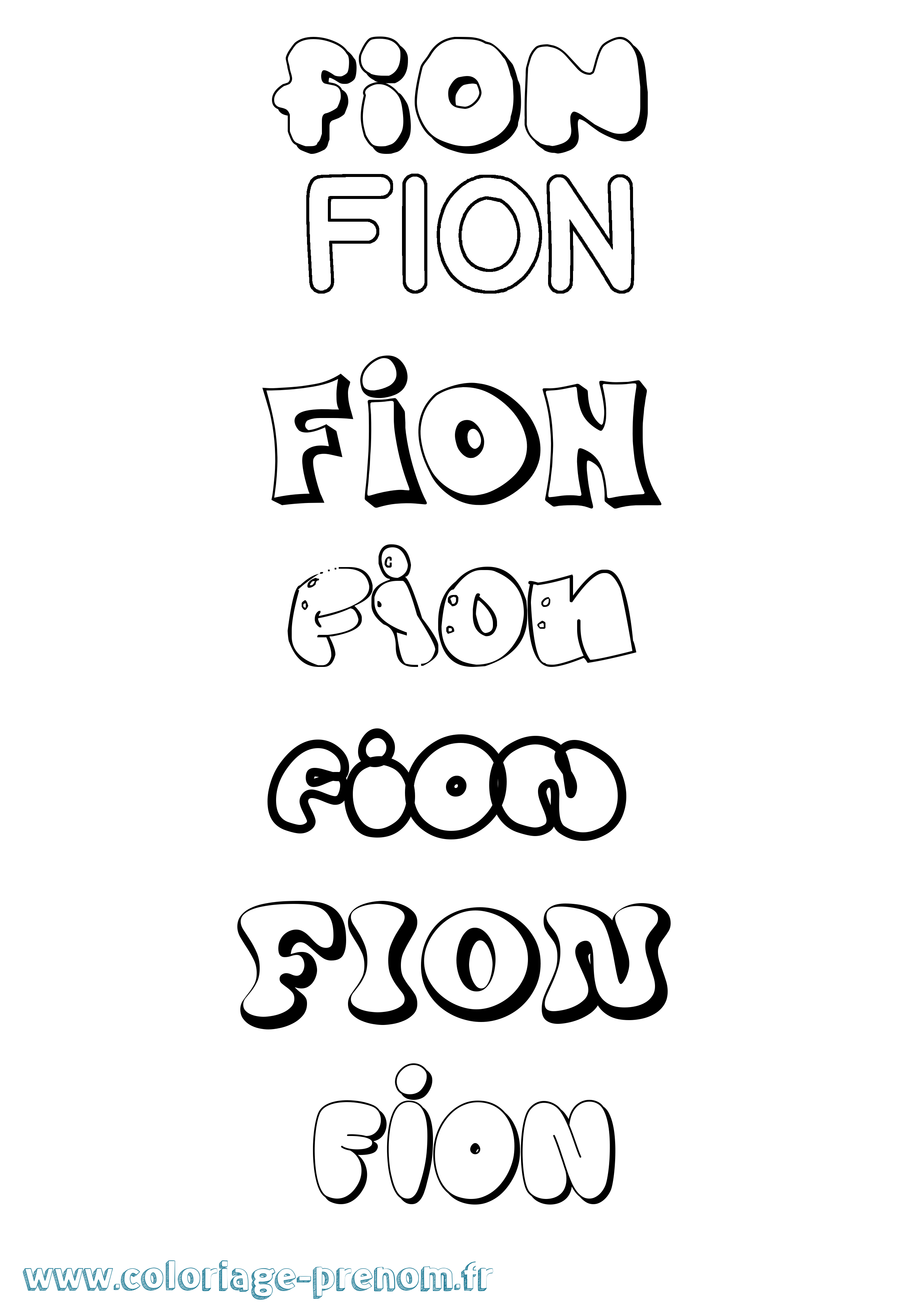 Coloriage Fion Bubble Coloriage prénom Fion Bubble