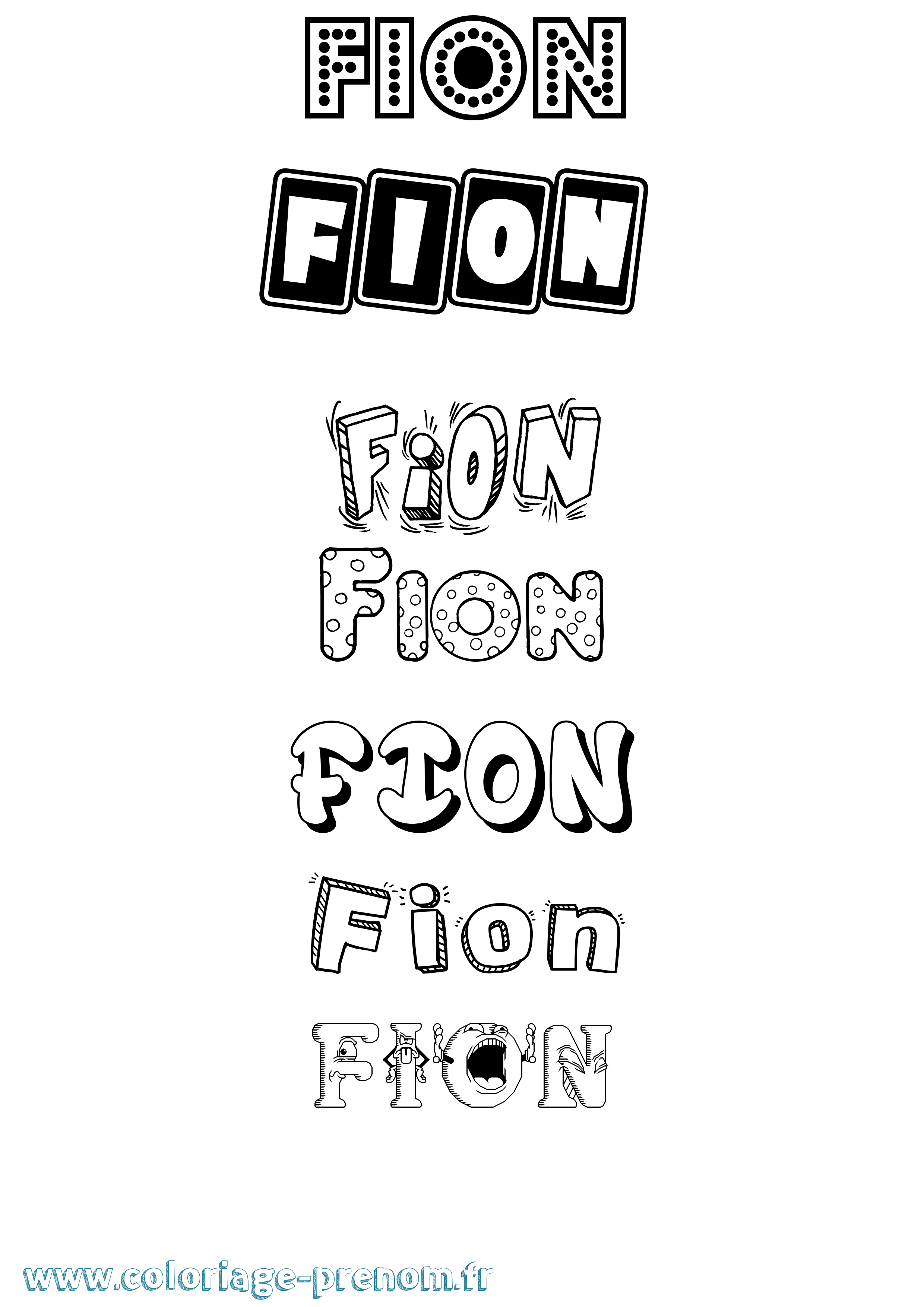 Coloriage Fion Fun Coloriage prénom Fion Fun