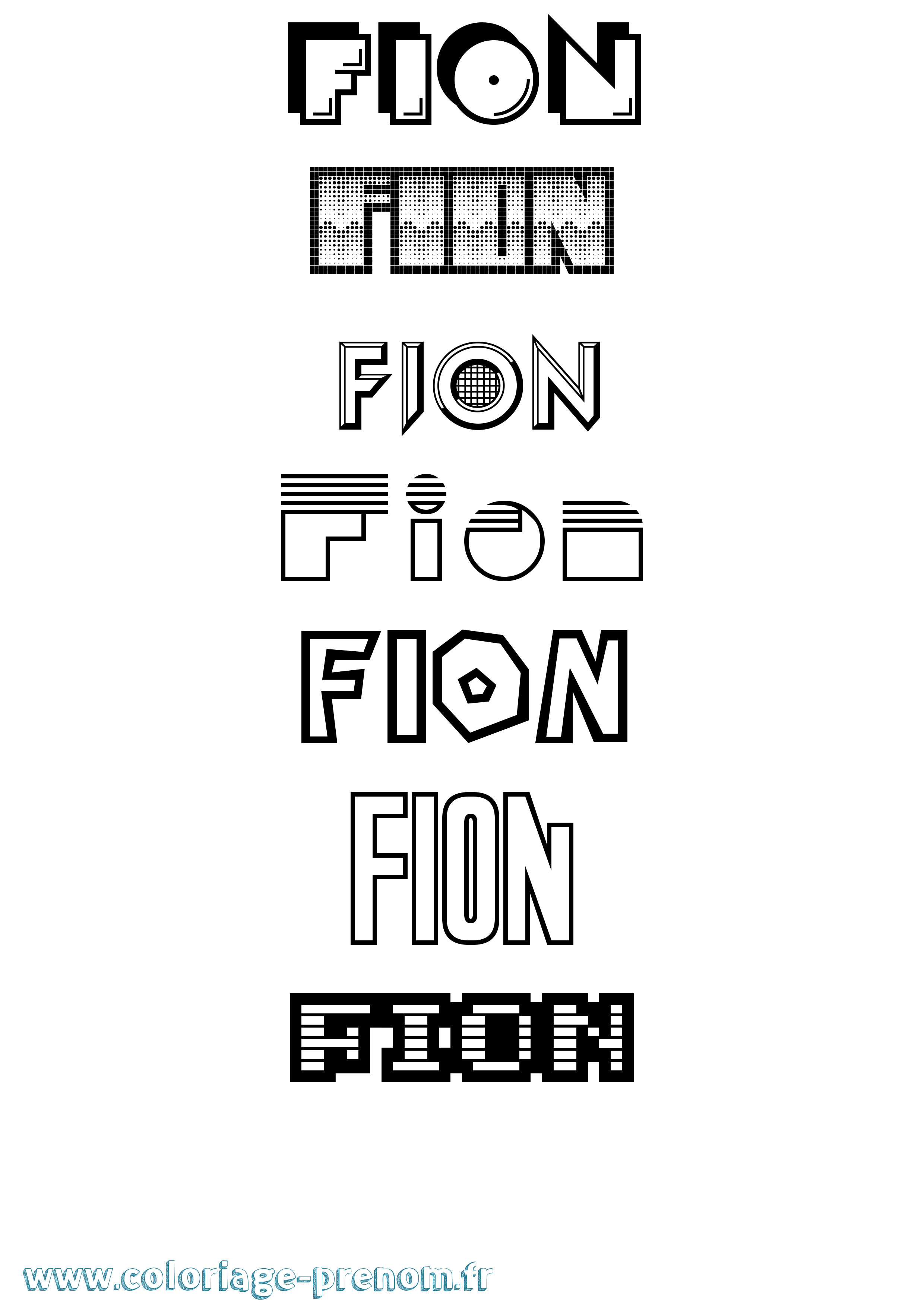 Coloriage Fion Jeux Vidéos Coloriage prénom Fion Jeux Vidéos