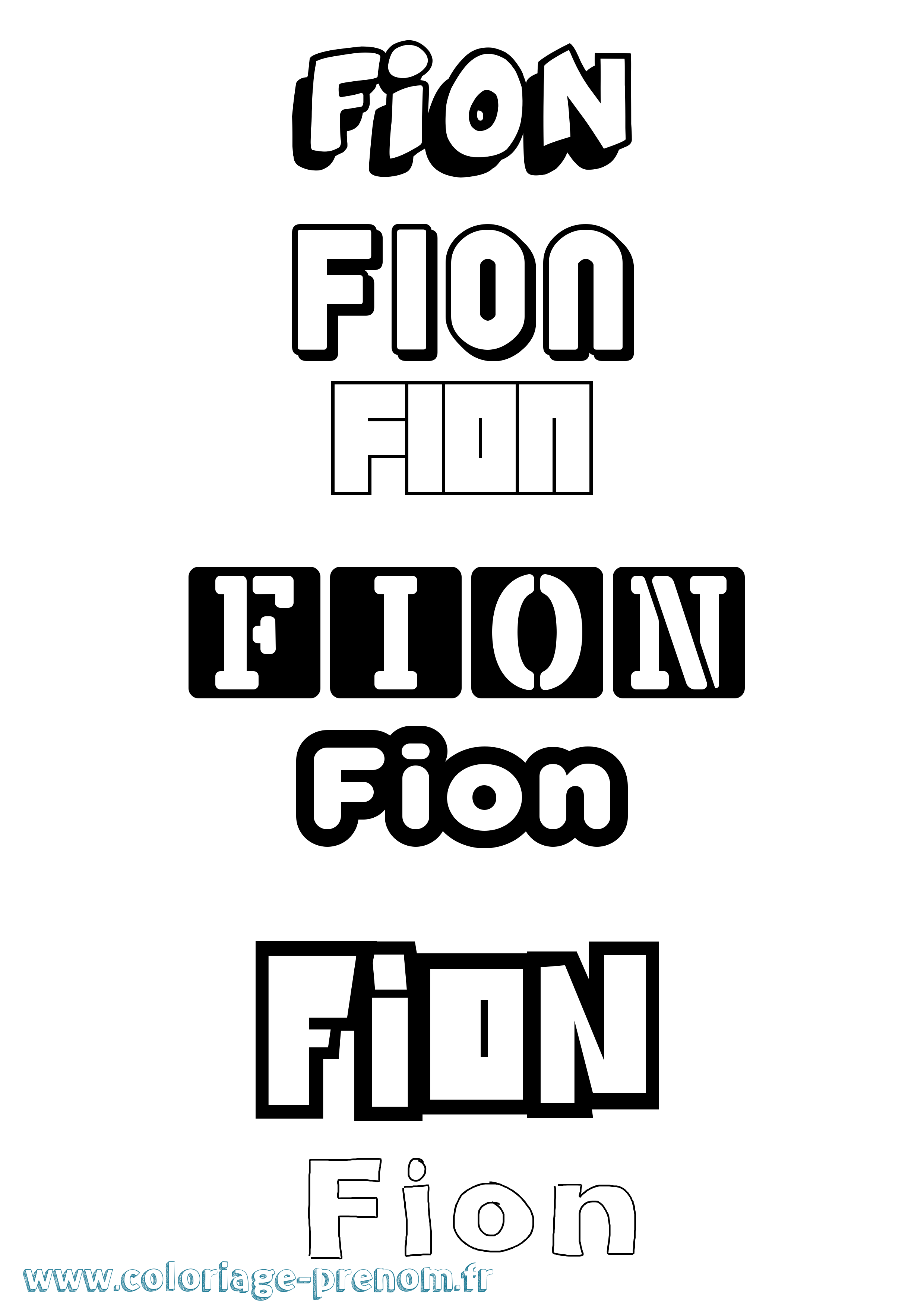 Coloriage Fion Simple Coloriage prénom Fion Simple