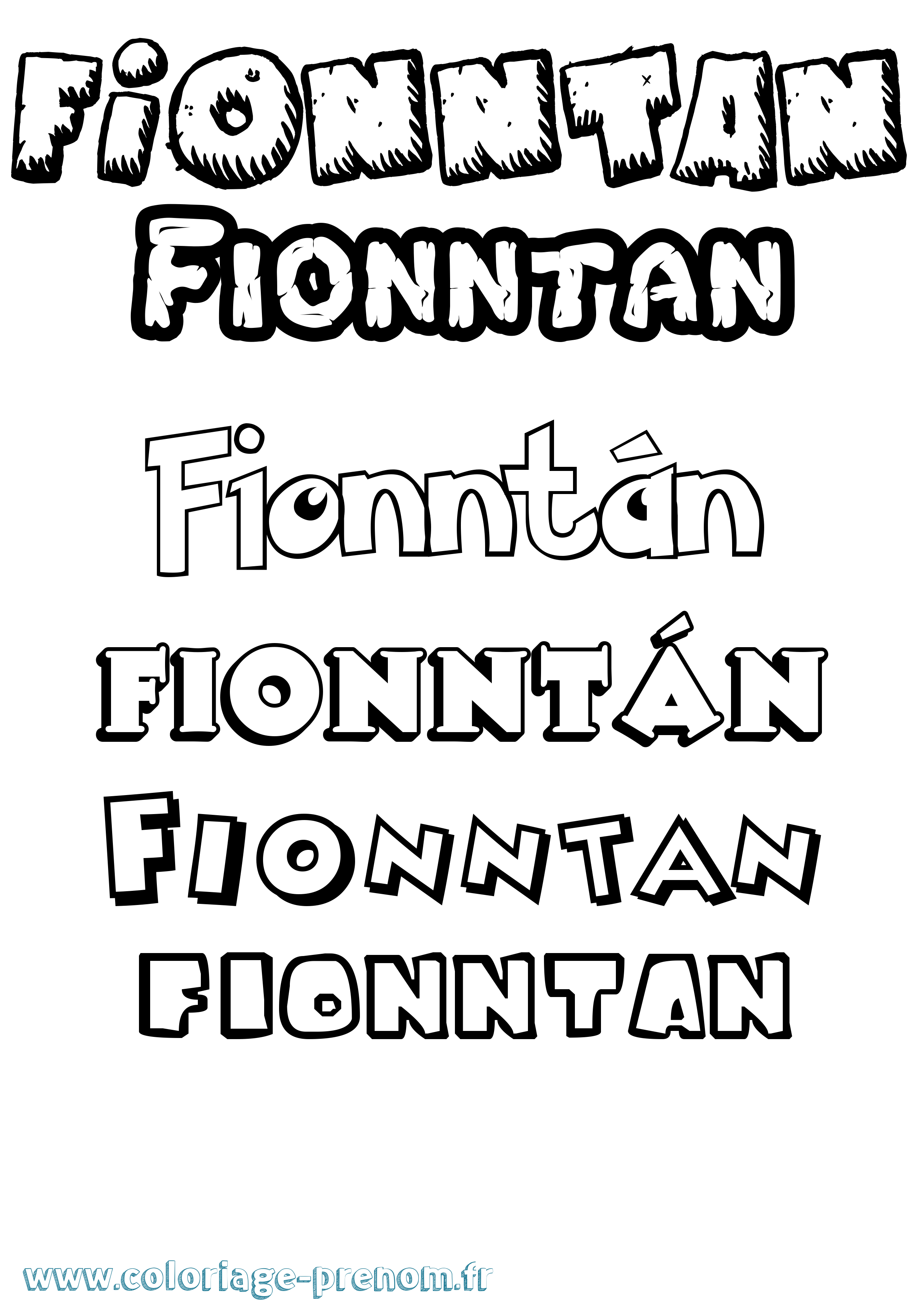 Coloriage Fionntán Dessin Animé Coloriage prénom Fionntán Dessin Animé