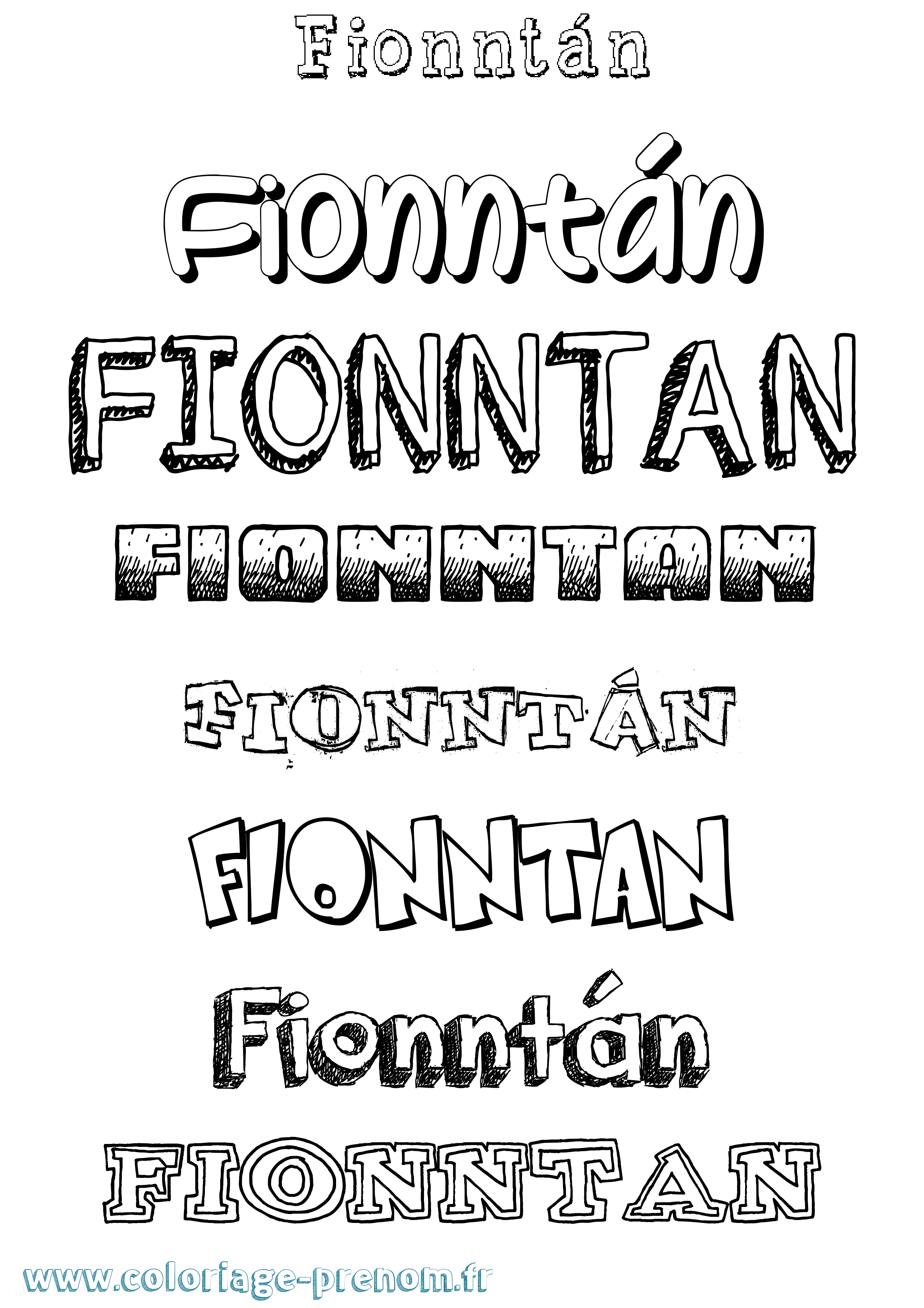 Coloriage Fionntán Dessiné Coloriage prénom Fionntán Dessiné