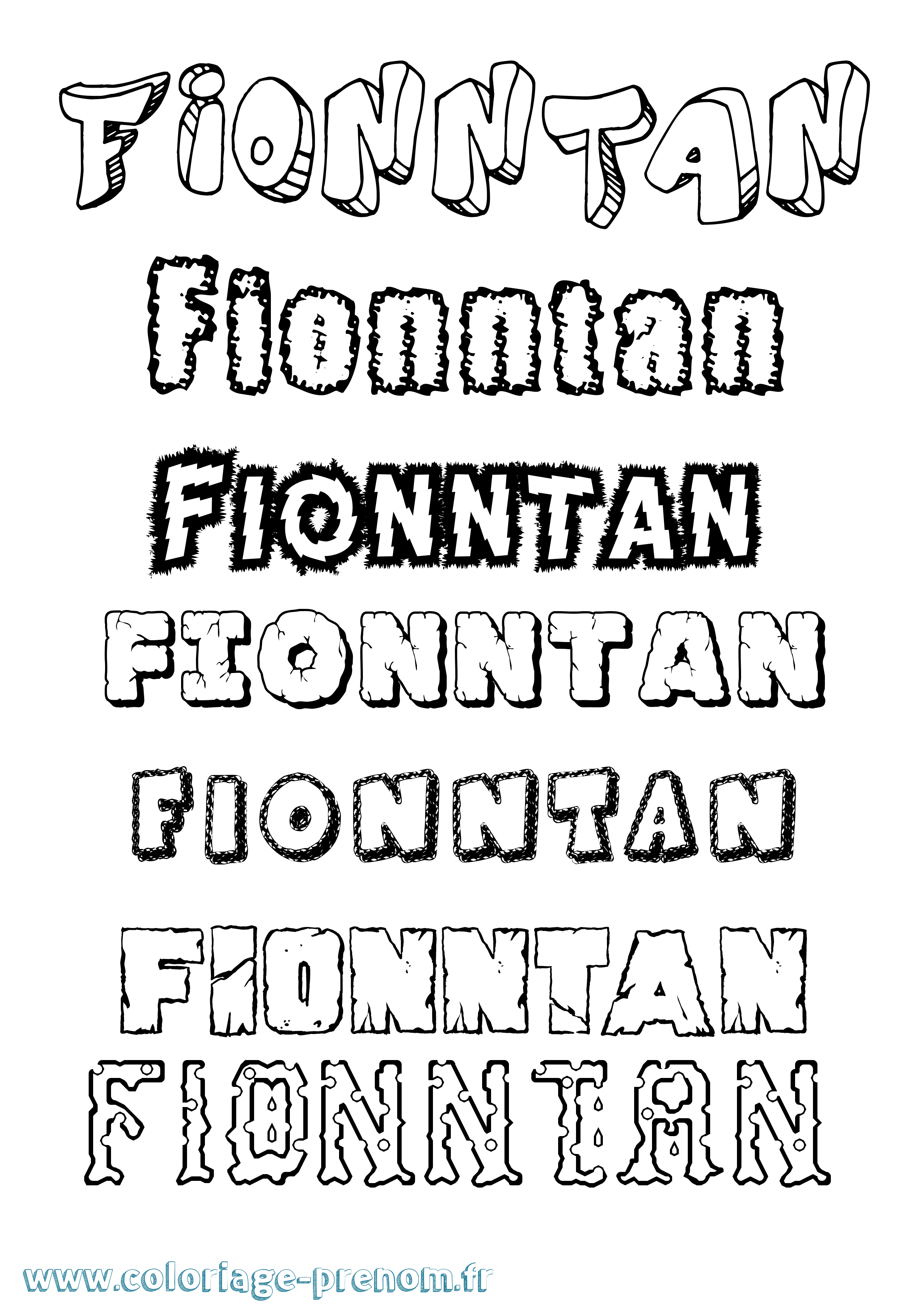 Coloriage Fionntán Destructuré Coloriage prénom Fionntán Destructuré