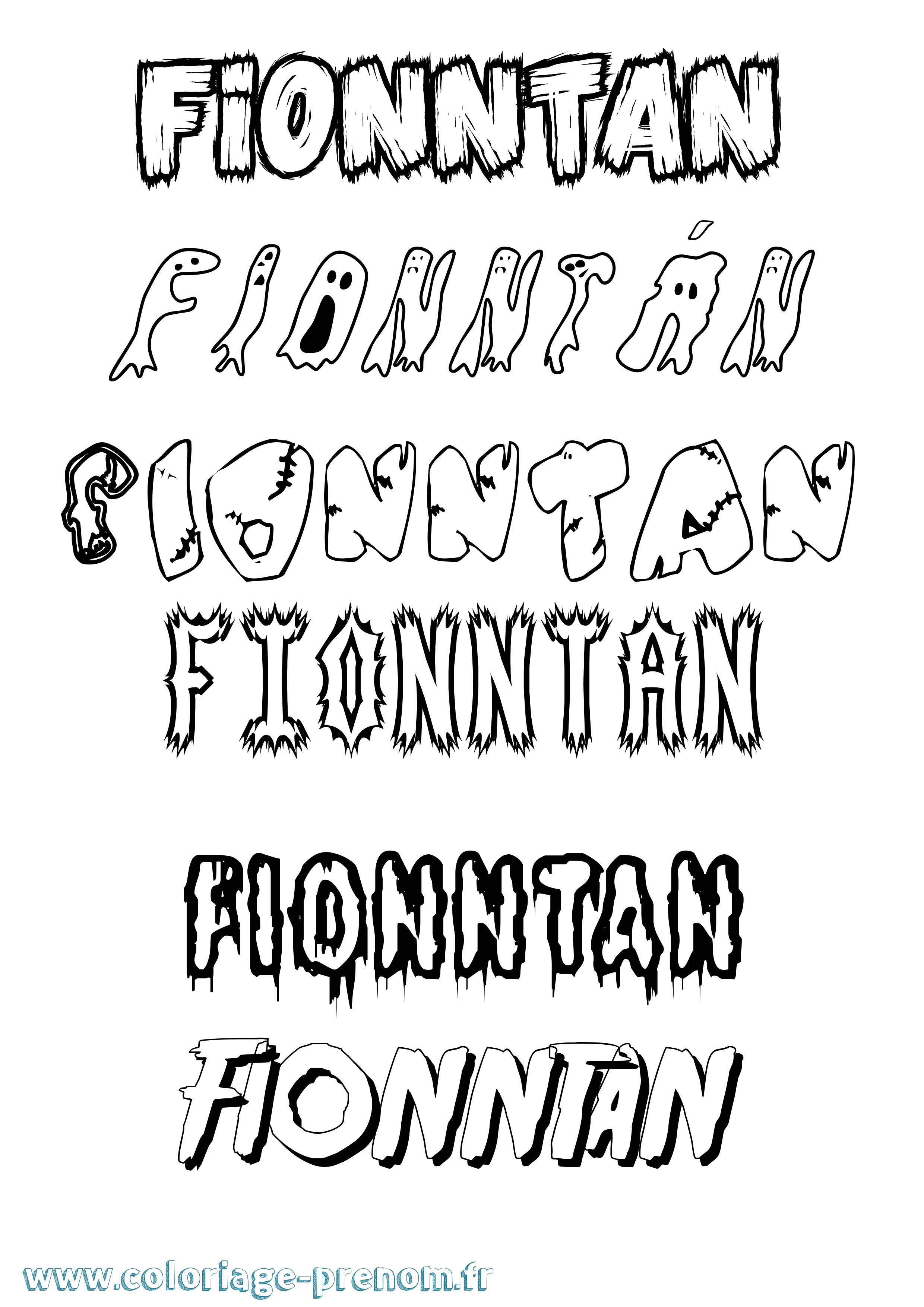 Coloriage Fionntán Frisson Coloriage prénom Fionntán Frisson