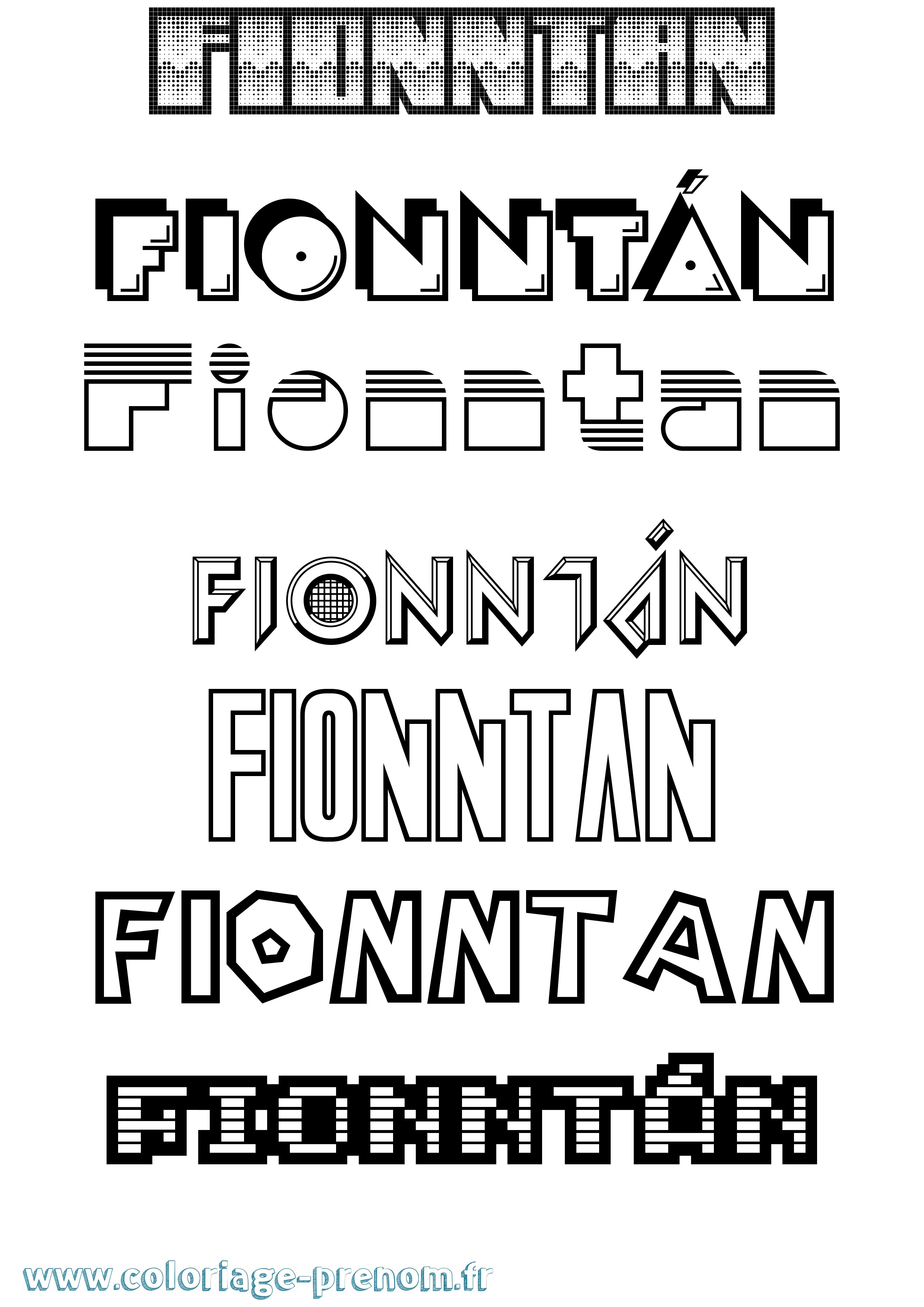 Coloriage Fionntán Jeux Vidéos Coloriage prénom Fionntán Jeux Vidéos