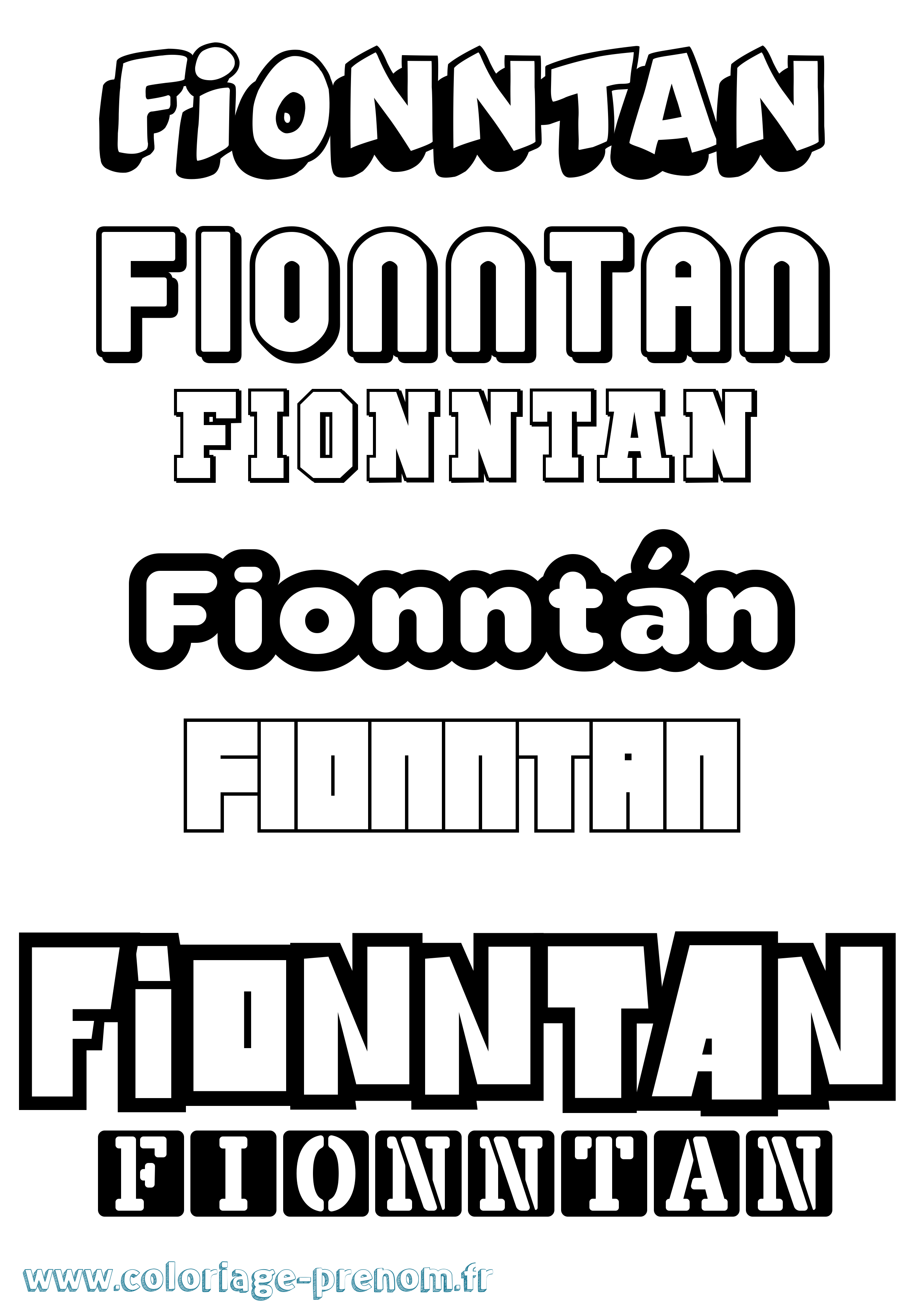 Coloriage Fionntán Simple Coloriage prénom Fionntán Simple