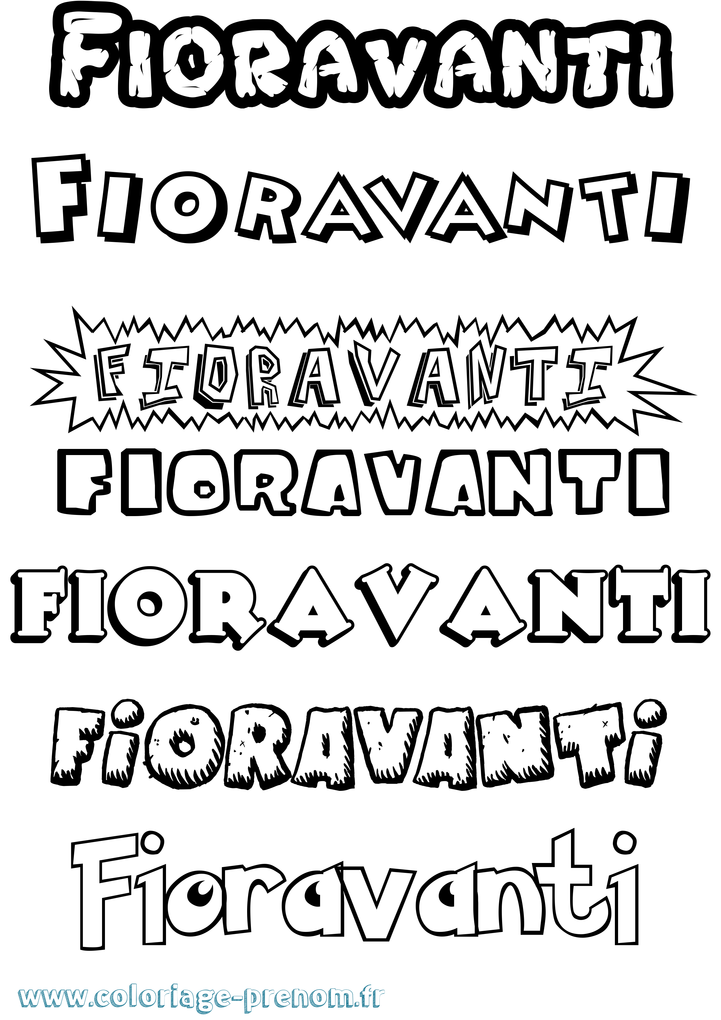 Coloriage Fioravanti Dessin Animé Coloriage prénom Fioravanti Dessin Animé