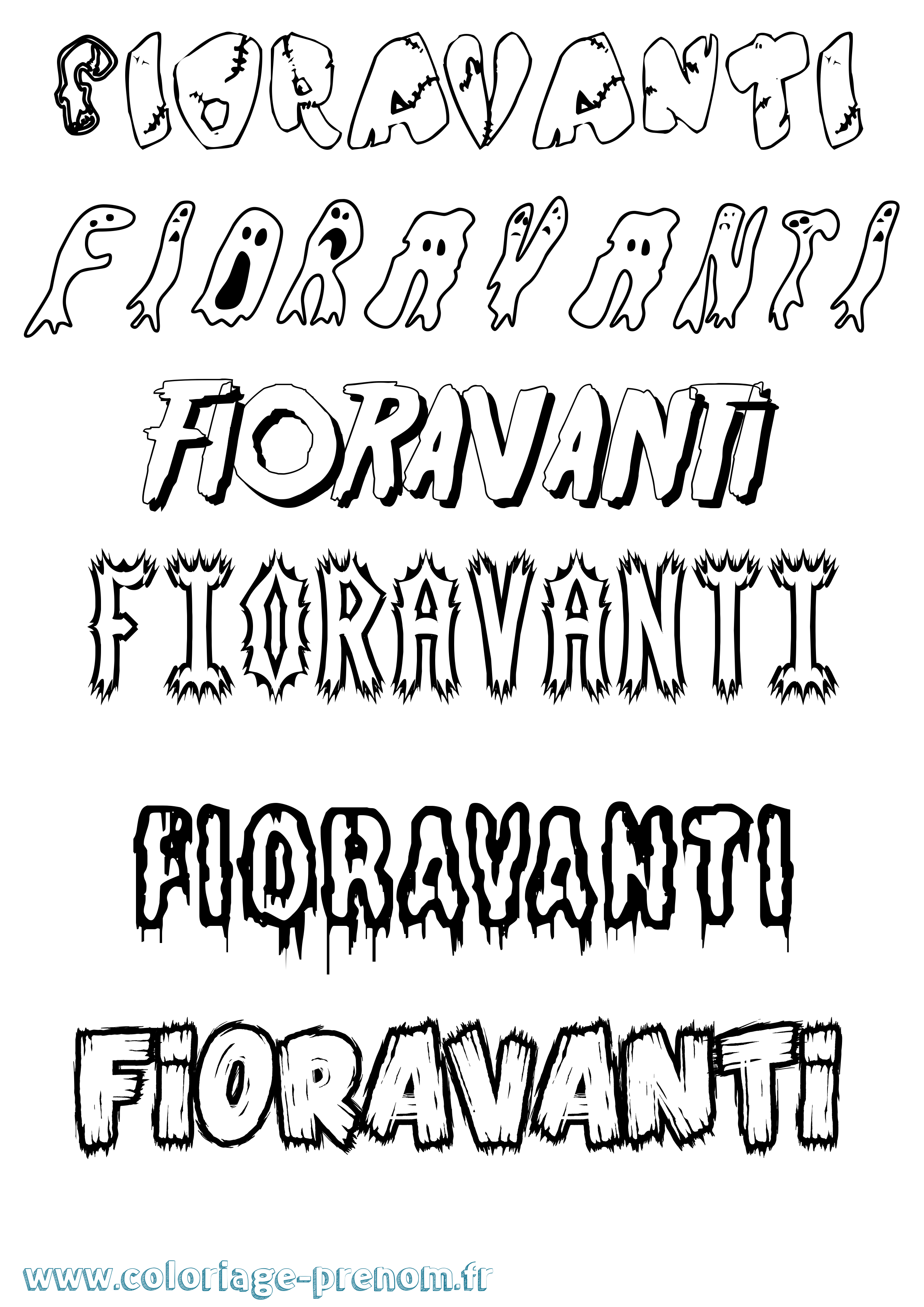 Coloriage Fioravanti Frisson Coloriage prénom Fioravanti Frisson