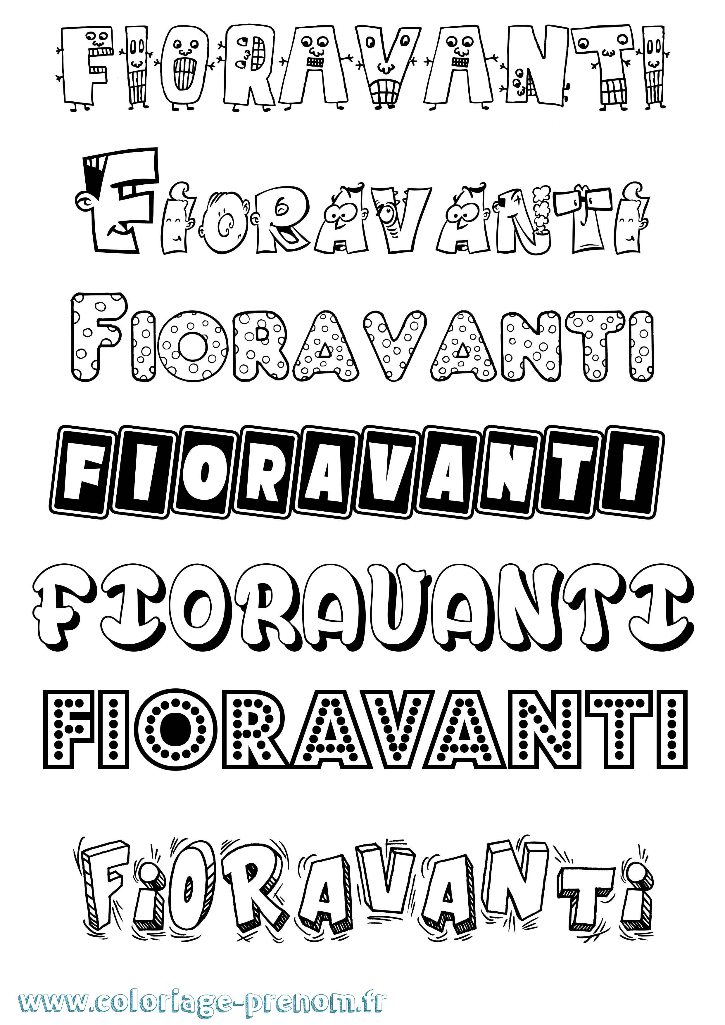 Coloriage Fioravanti Fun Coloriage prénom Fioravanti Fun