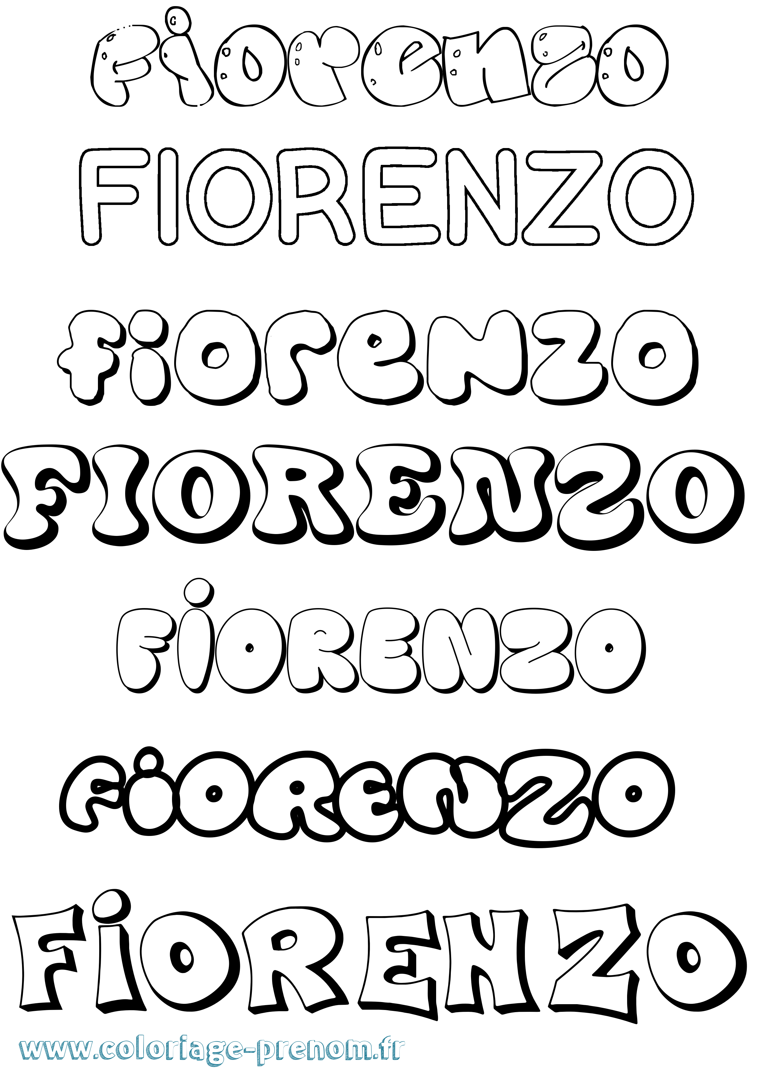 Coloriage Fiorenzo Bubble Coloriage prénom Fiorenzo Bubble
