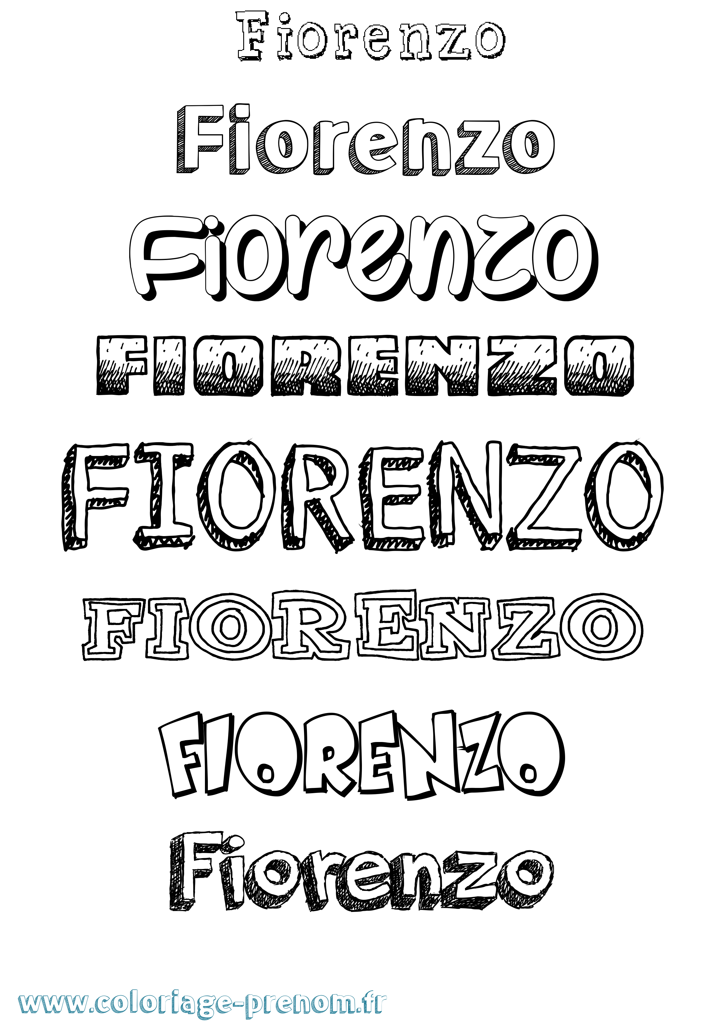Coloriage Fiorenzo Dessiné Coloriage prénom Fiorenzo Dessiné