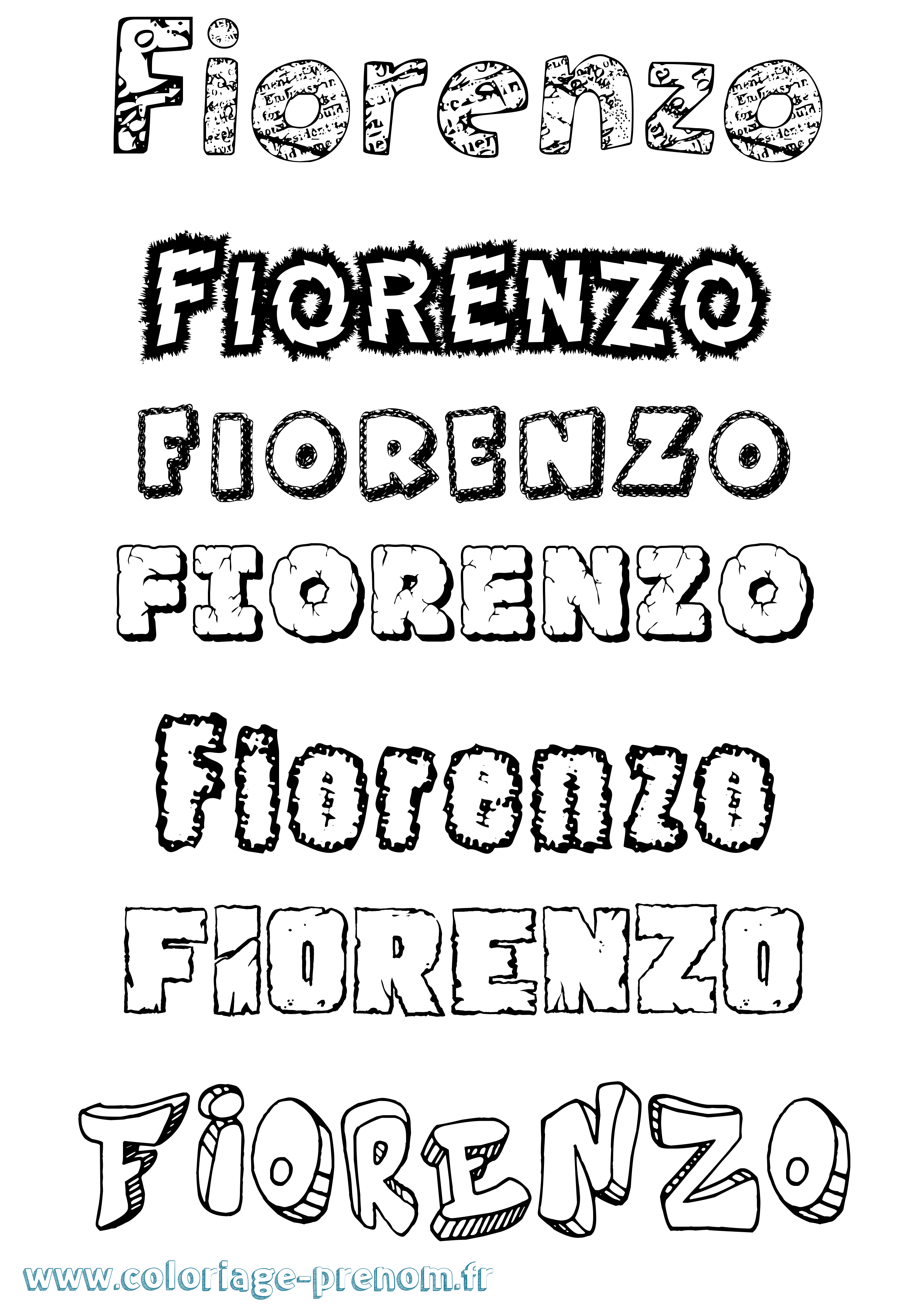 Coloriage Fiorenzo Destructuré Coloriage prénom Fiorenzo Destructuré