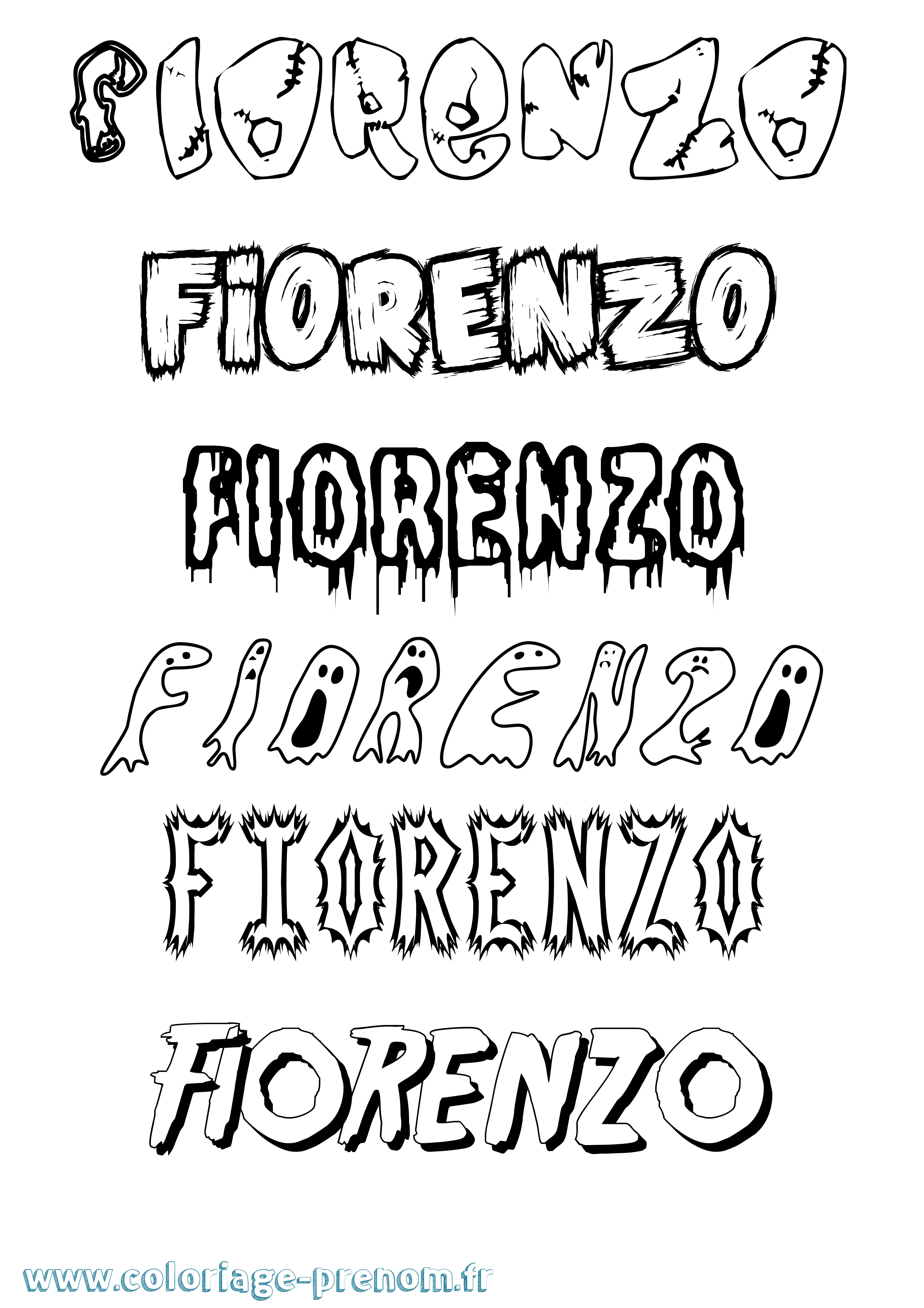 Coloriage Fiorenzo Frisson Coloriage prénom Fiorenzo Frisson