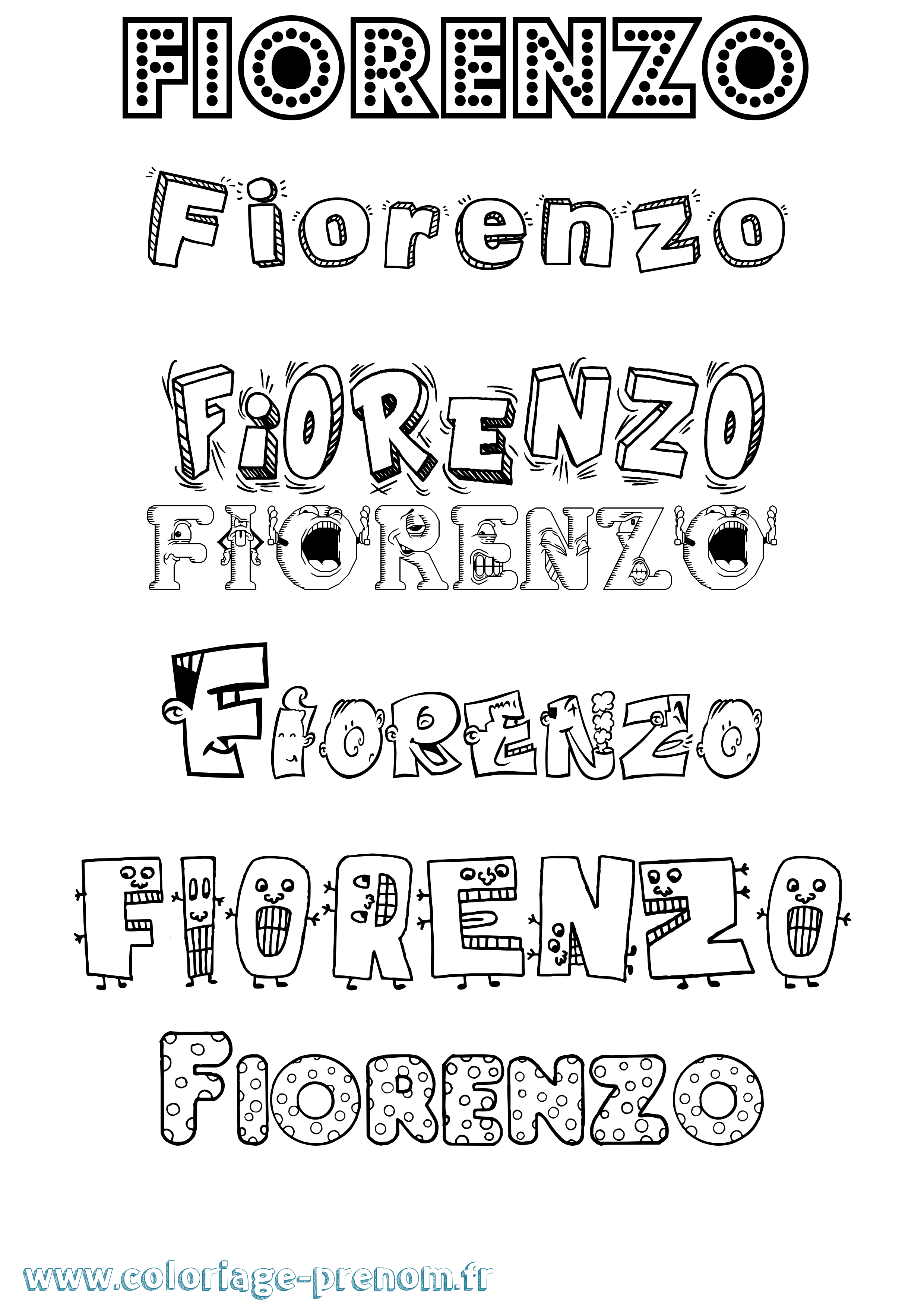 Coloriage Fiorenzo Fun Coloriage prénom Fiorenzo Fun