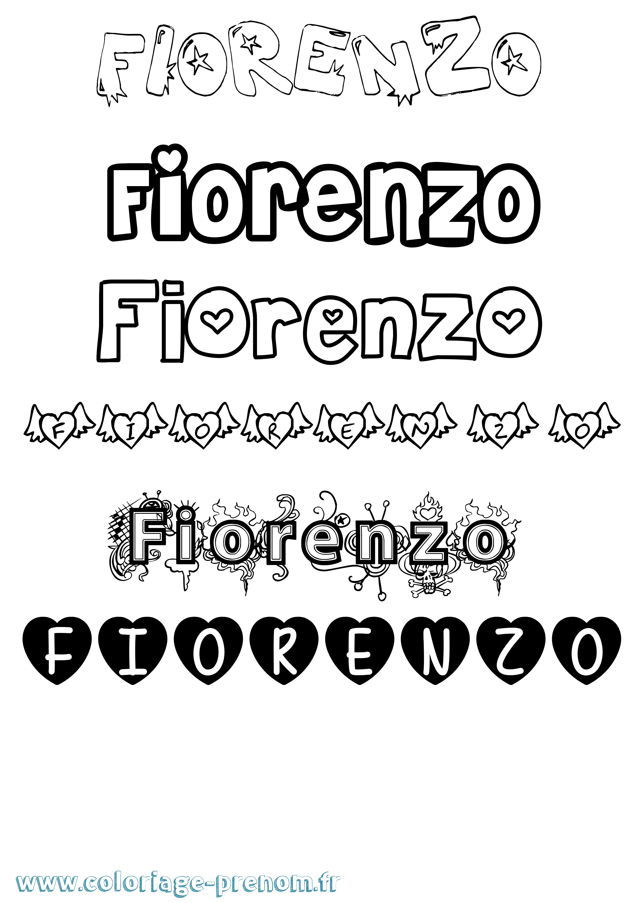 Coloriage Fiorenzo Girly Coloriage prénom Fiorenzo Girly