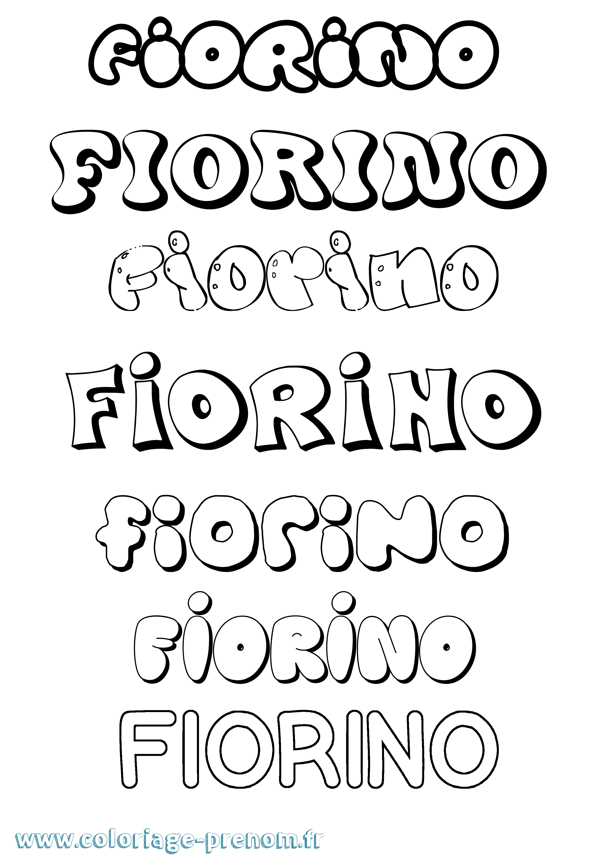 Coloriage Fiorino Bubble Coloriage prénom Fiorino Bubble