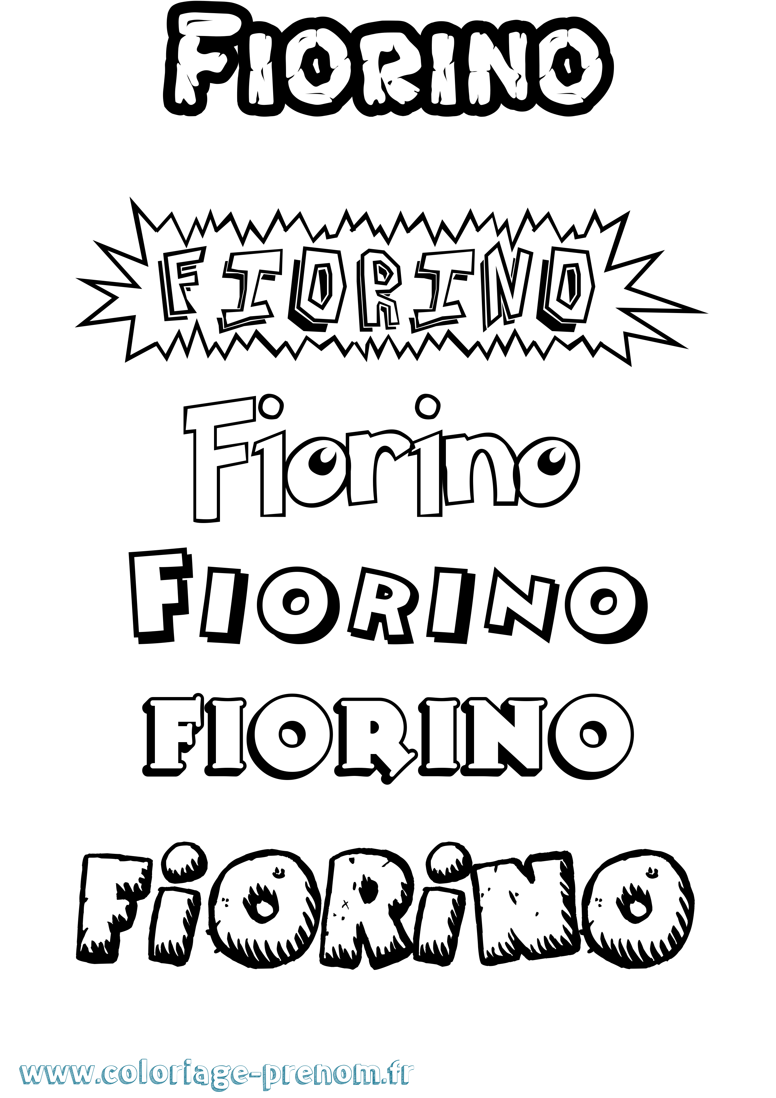 Coloriage Fiorino Dessin Animé Coloriage prénom Fiorino Dessin Animé