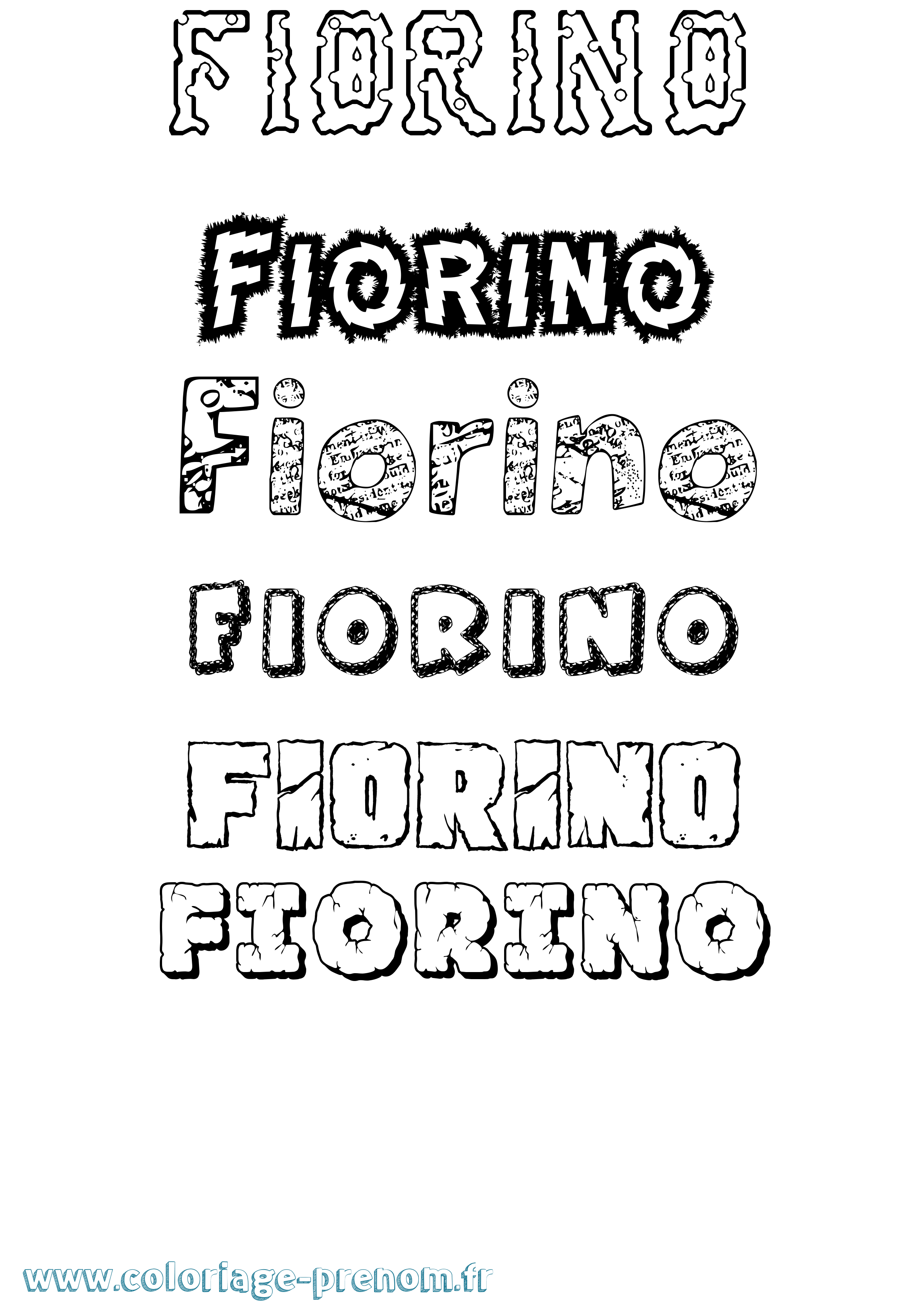 Coloriage Fiorino Destructuré Coloriage prénom Fiorino Destructuré