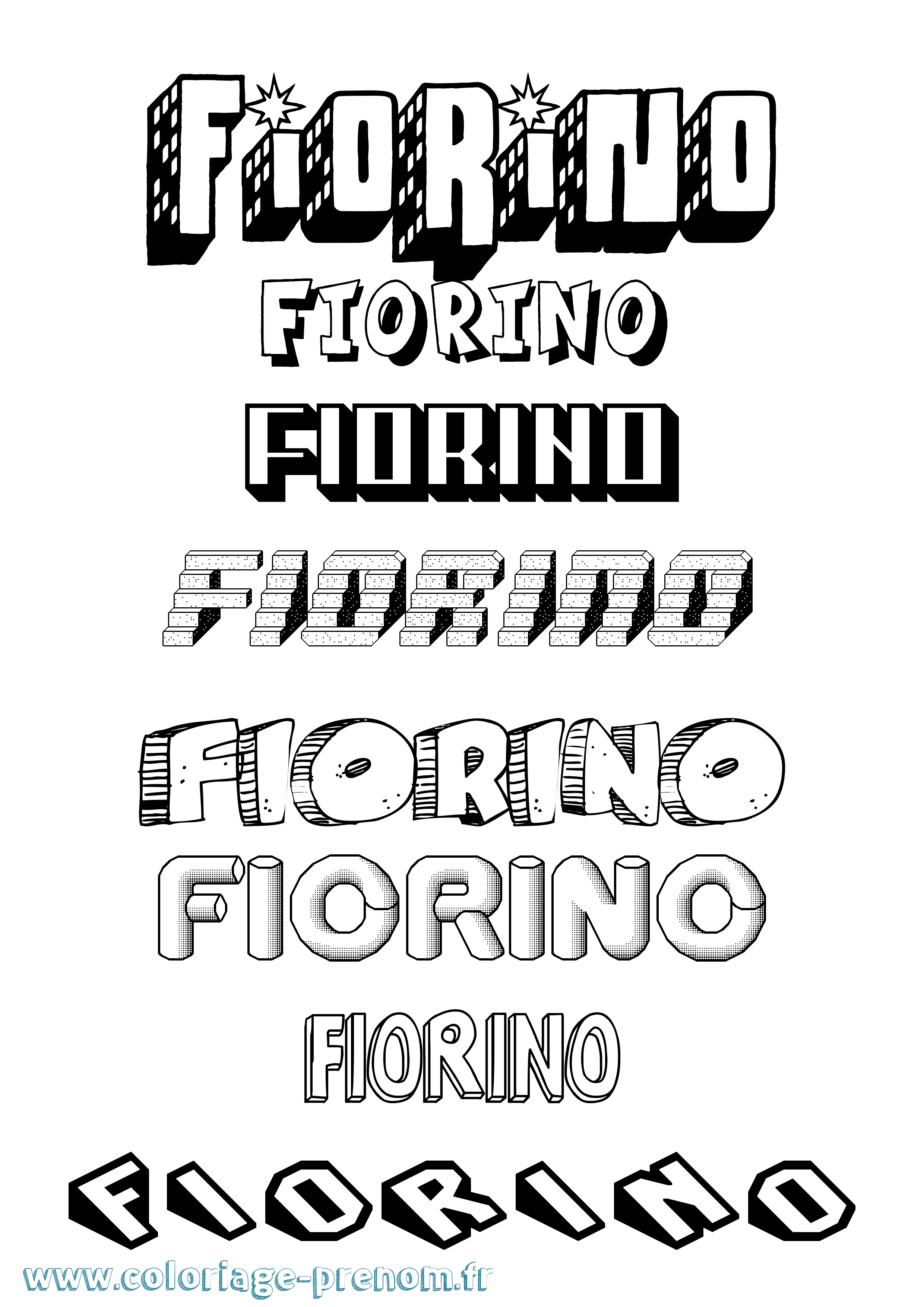 Coloriage Fiorino Effet 3D Coloriage prénom Fiorino Effet 3D