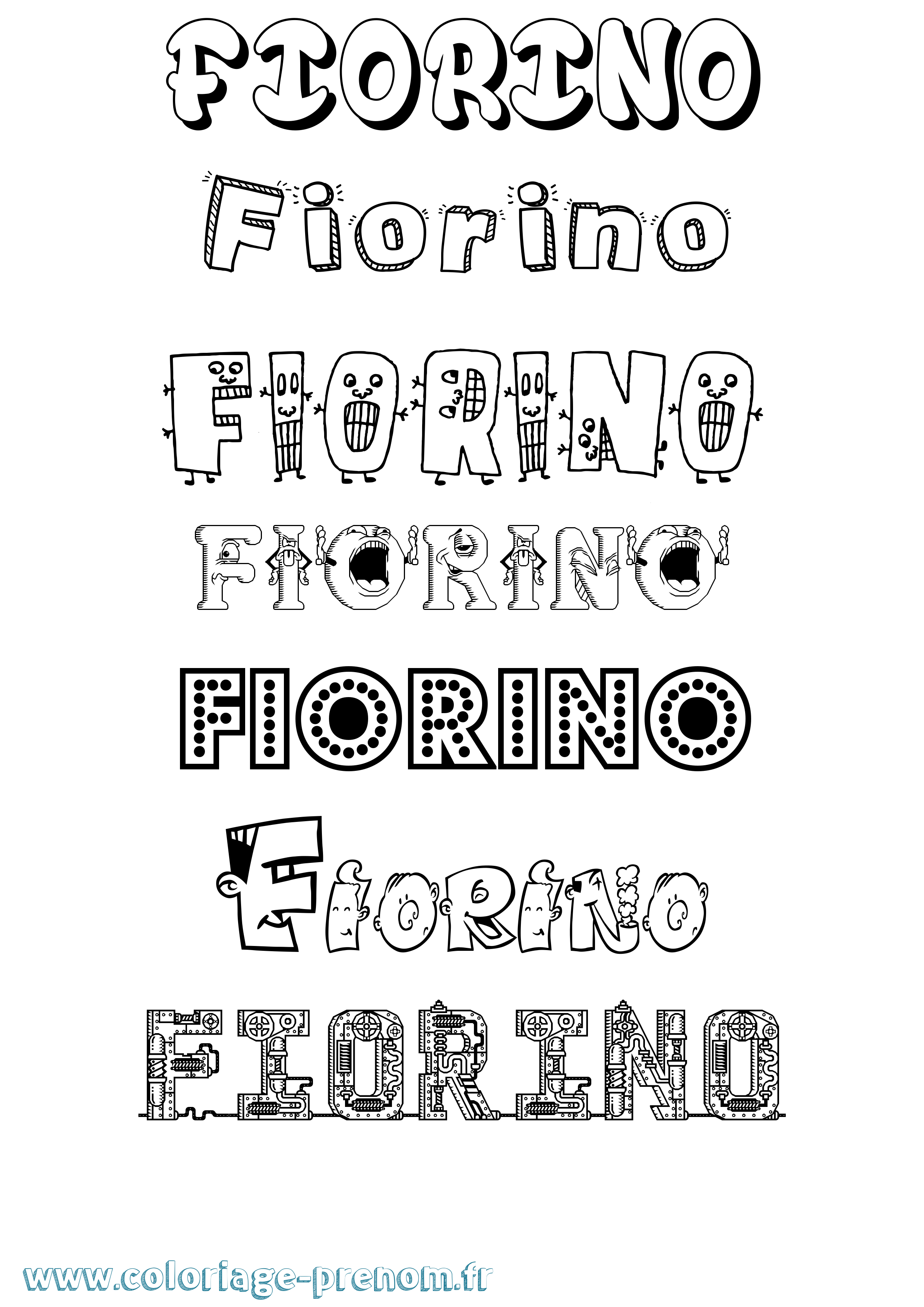 Coloriage Fiorino Fun Coloriage prénom Fiorino Fun