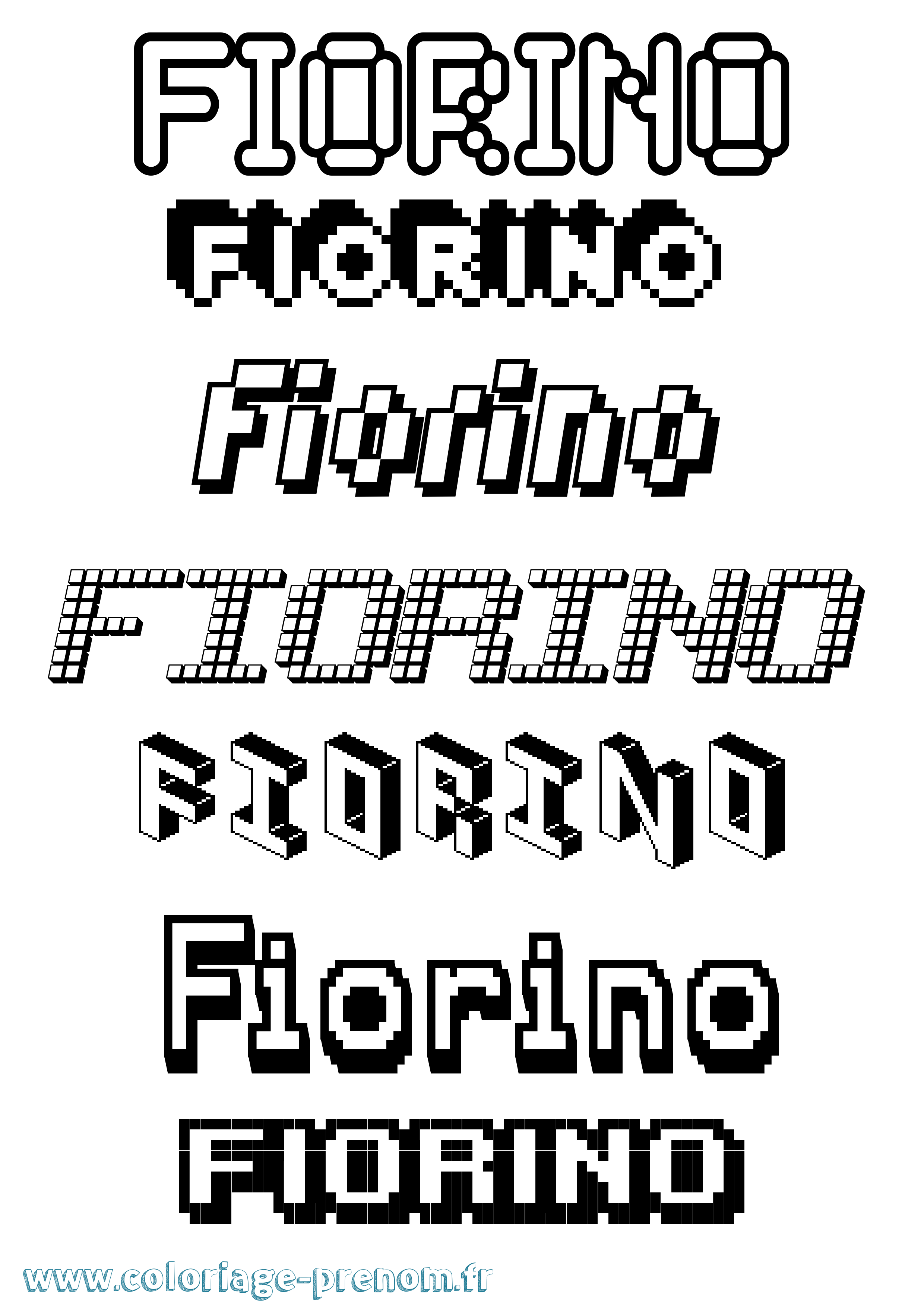 Coloriage Fiorino Pixel Coloriage prénom Fiorino Pixel