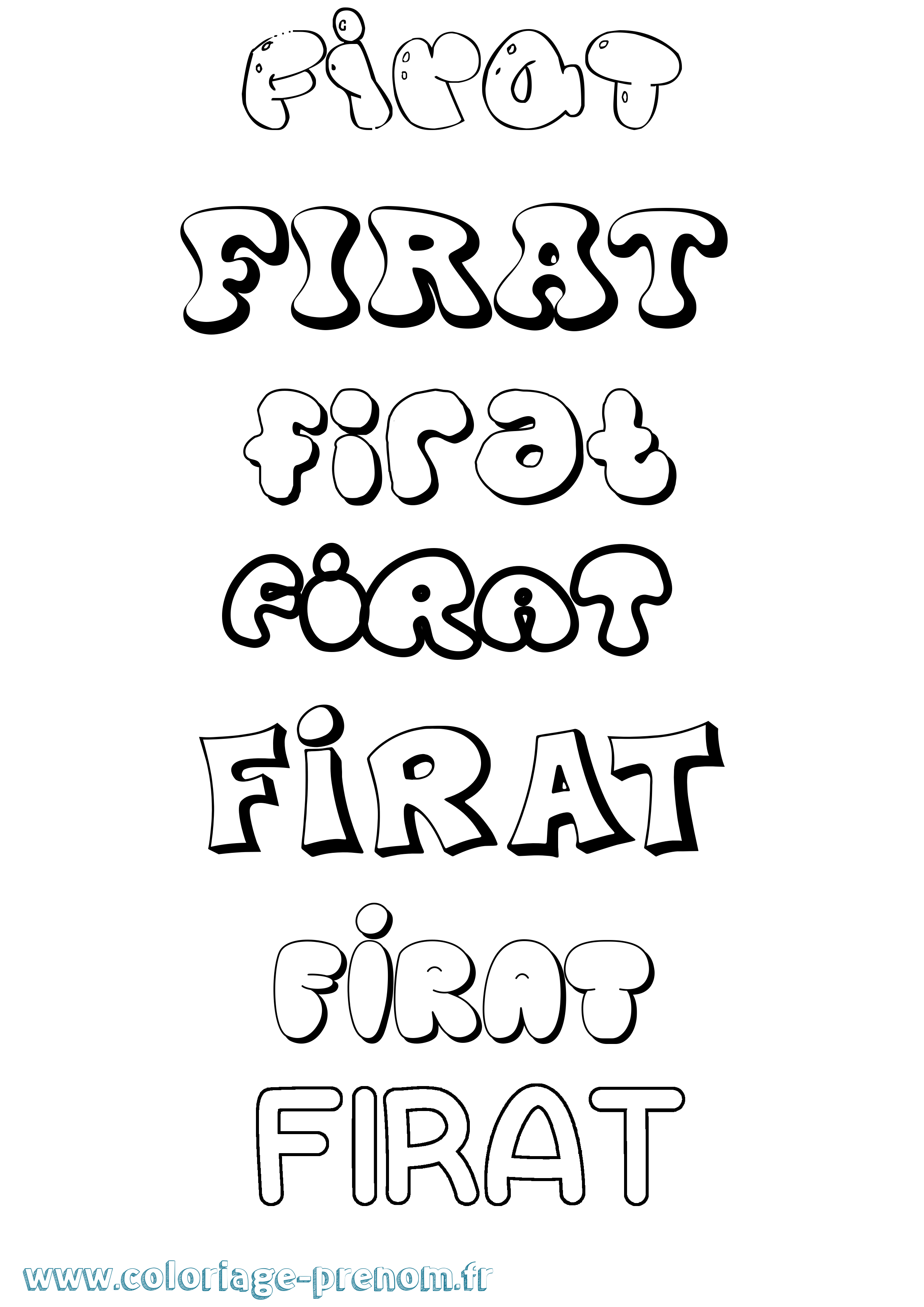 Coloriage Firat Bubble Coloriage prénom Firat Bubble