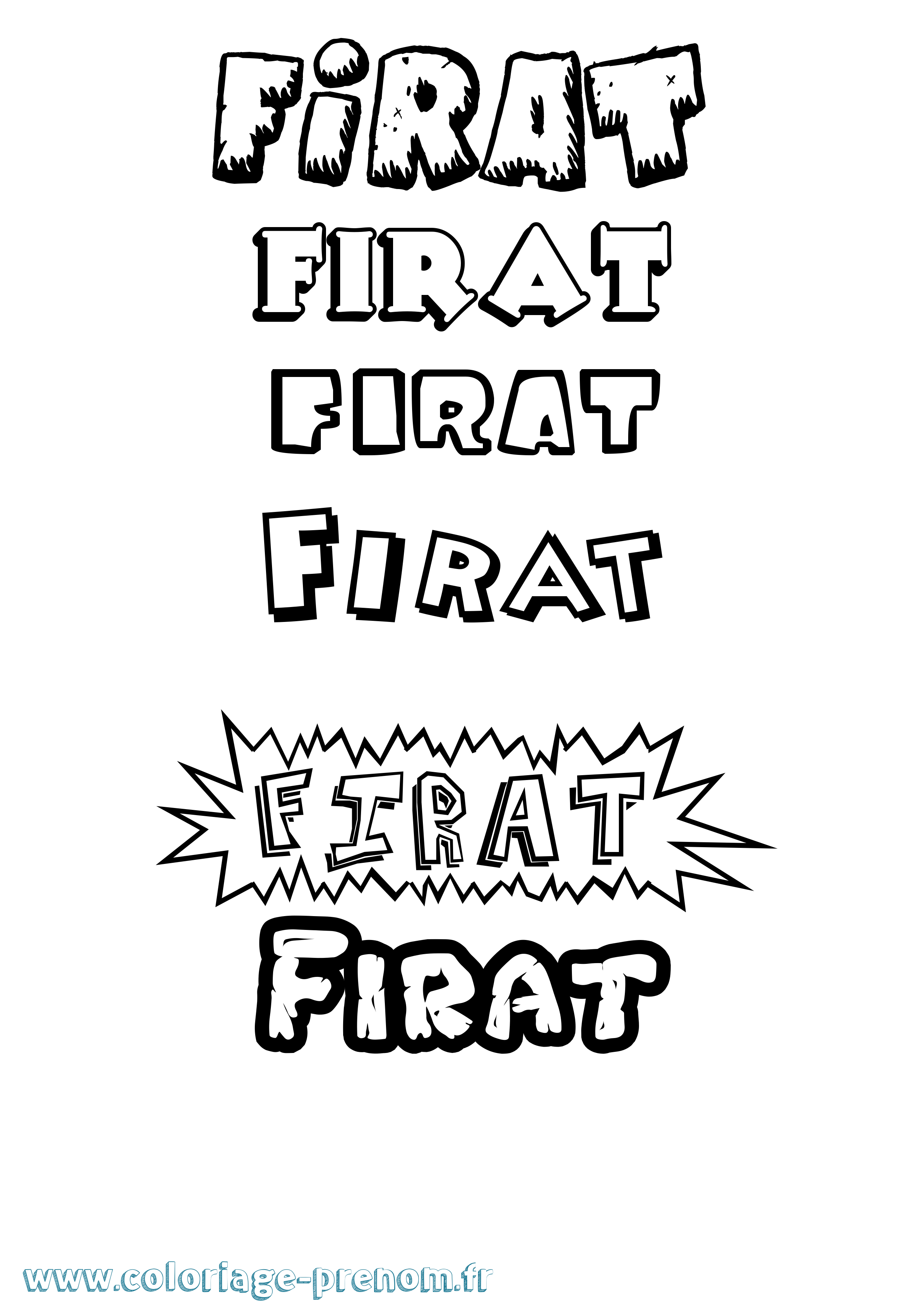 Coloriage Firat Dessin Animé Coloriage prénom Firat Dessin Animé
