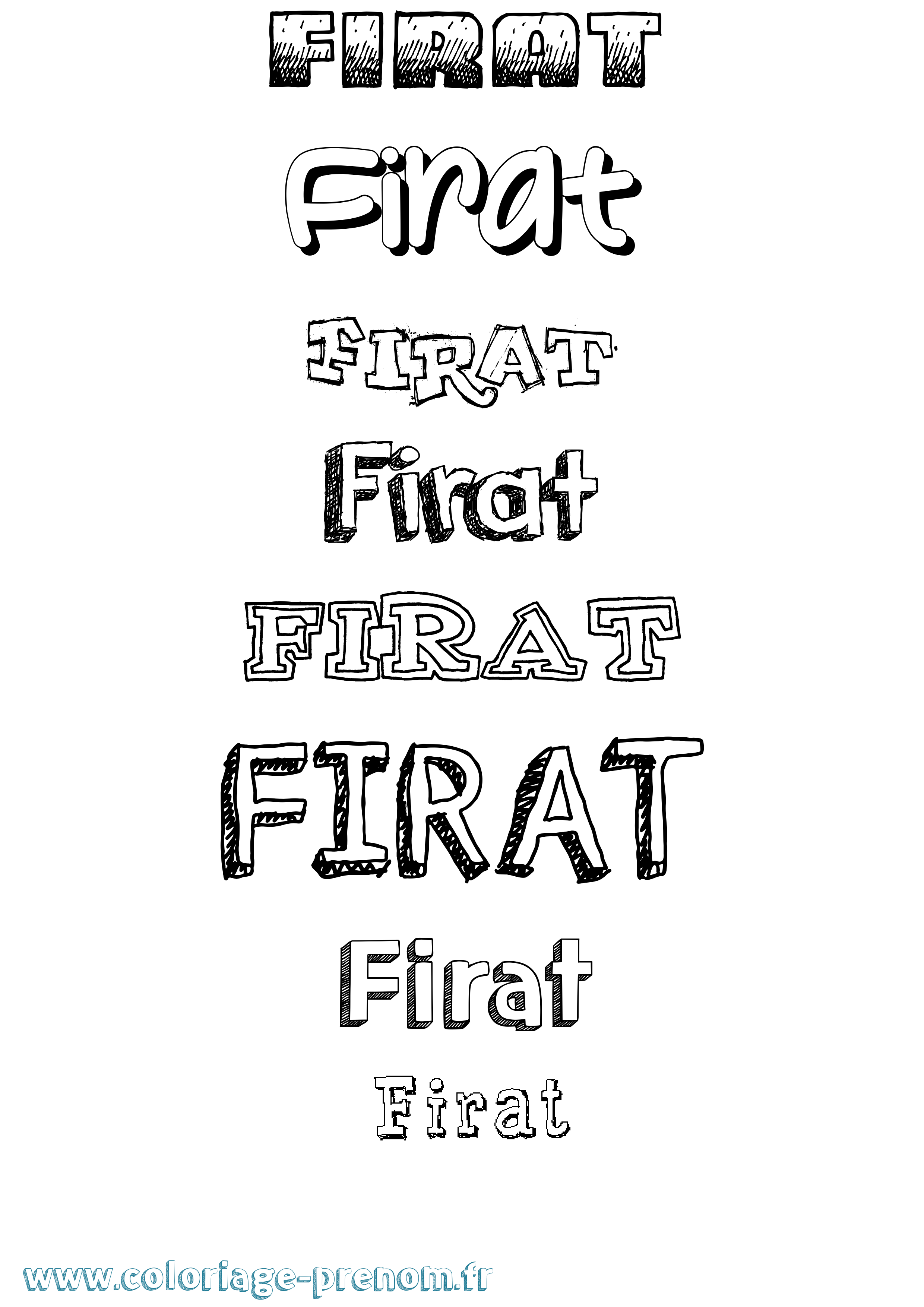 Coloriage Firat Dessiné Coloriage prénom Firat Dessiné