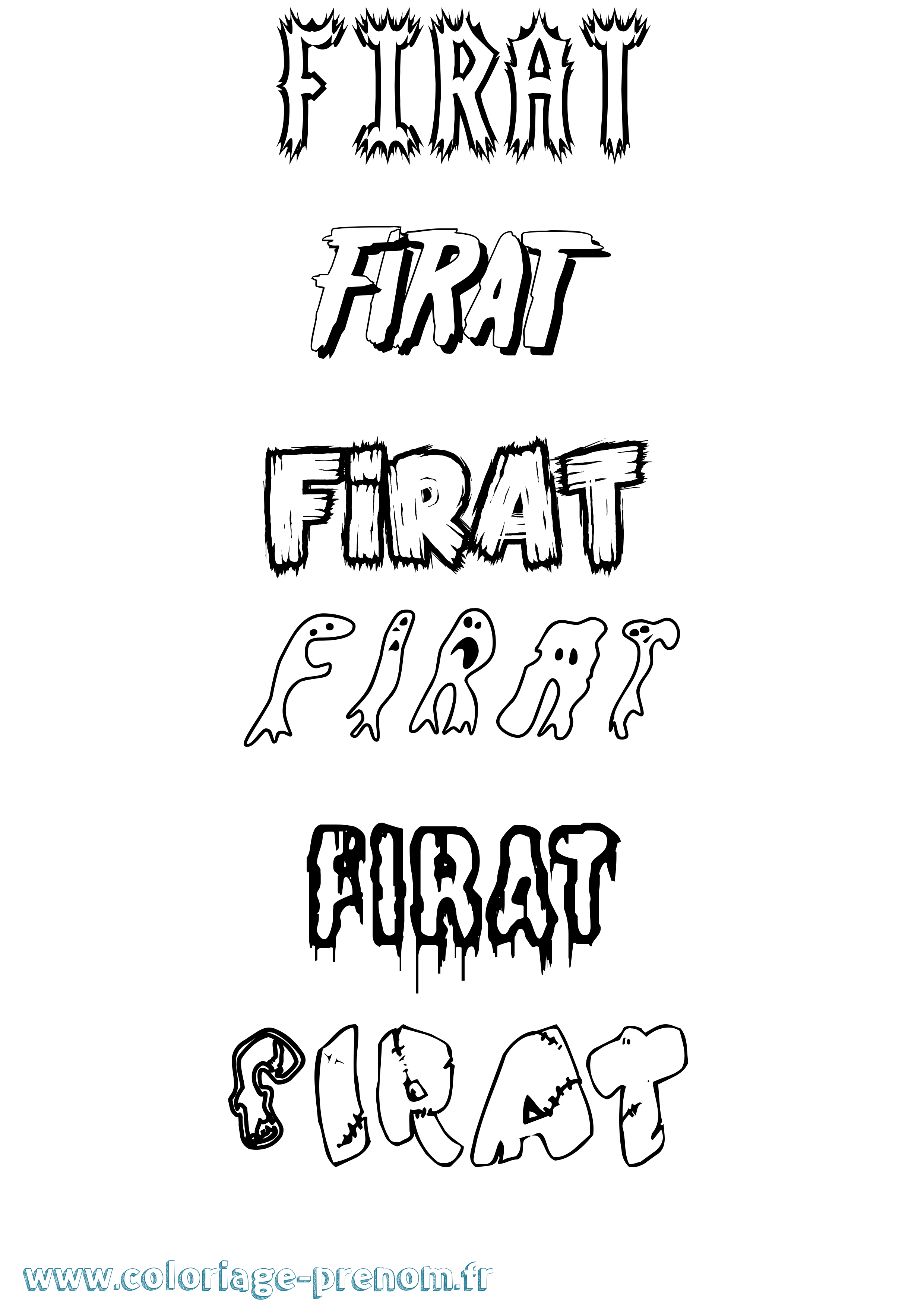 Coloriage Firat Frisson Coloriage prénom Firat Frisson