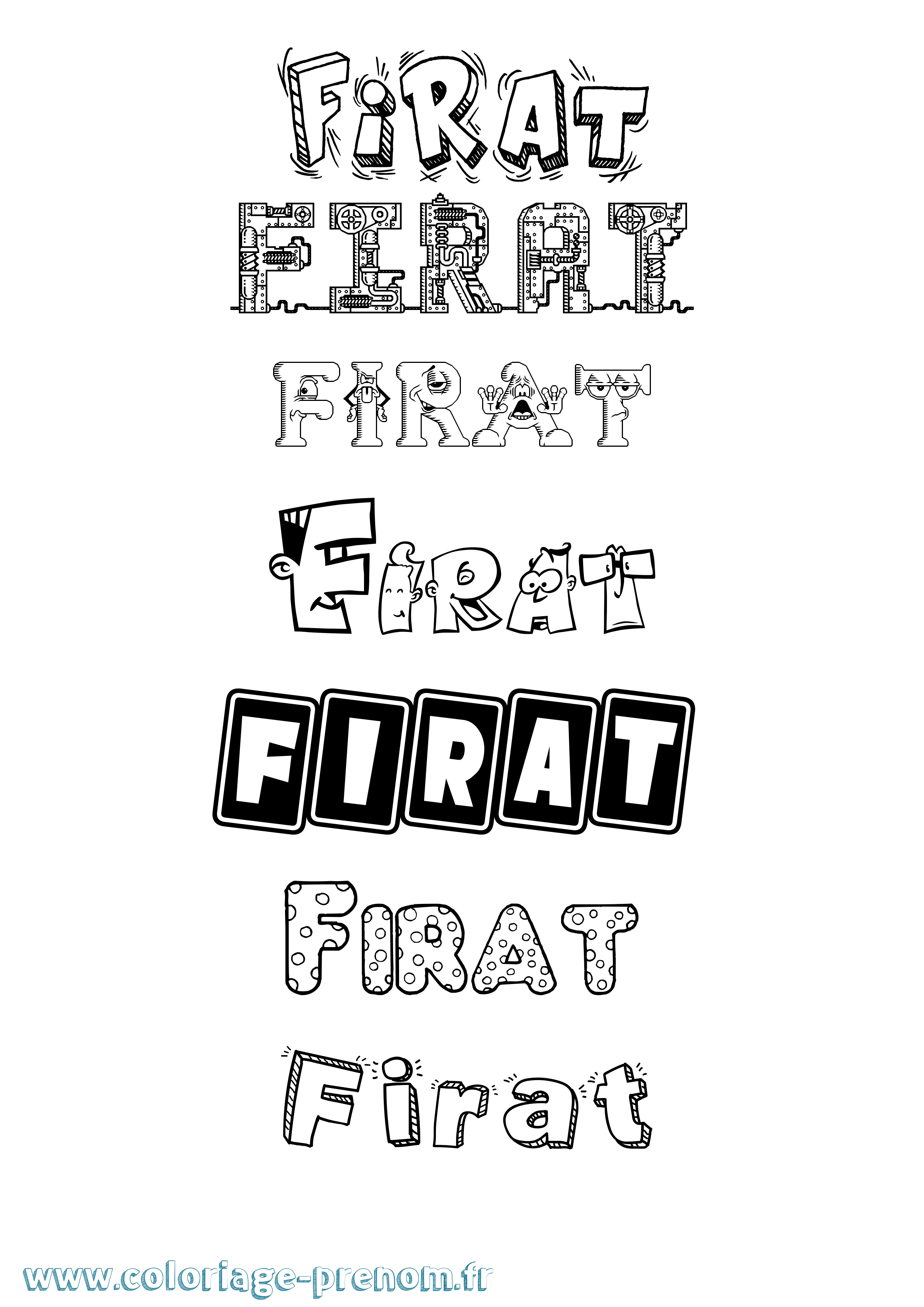 Coloriage Firat Fun Coloriage prénom Firat Fun