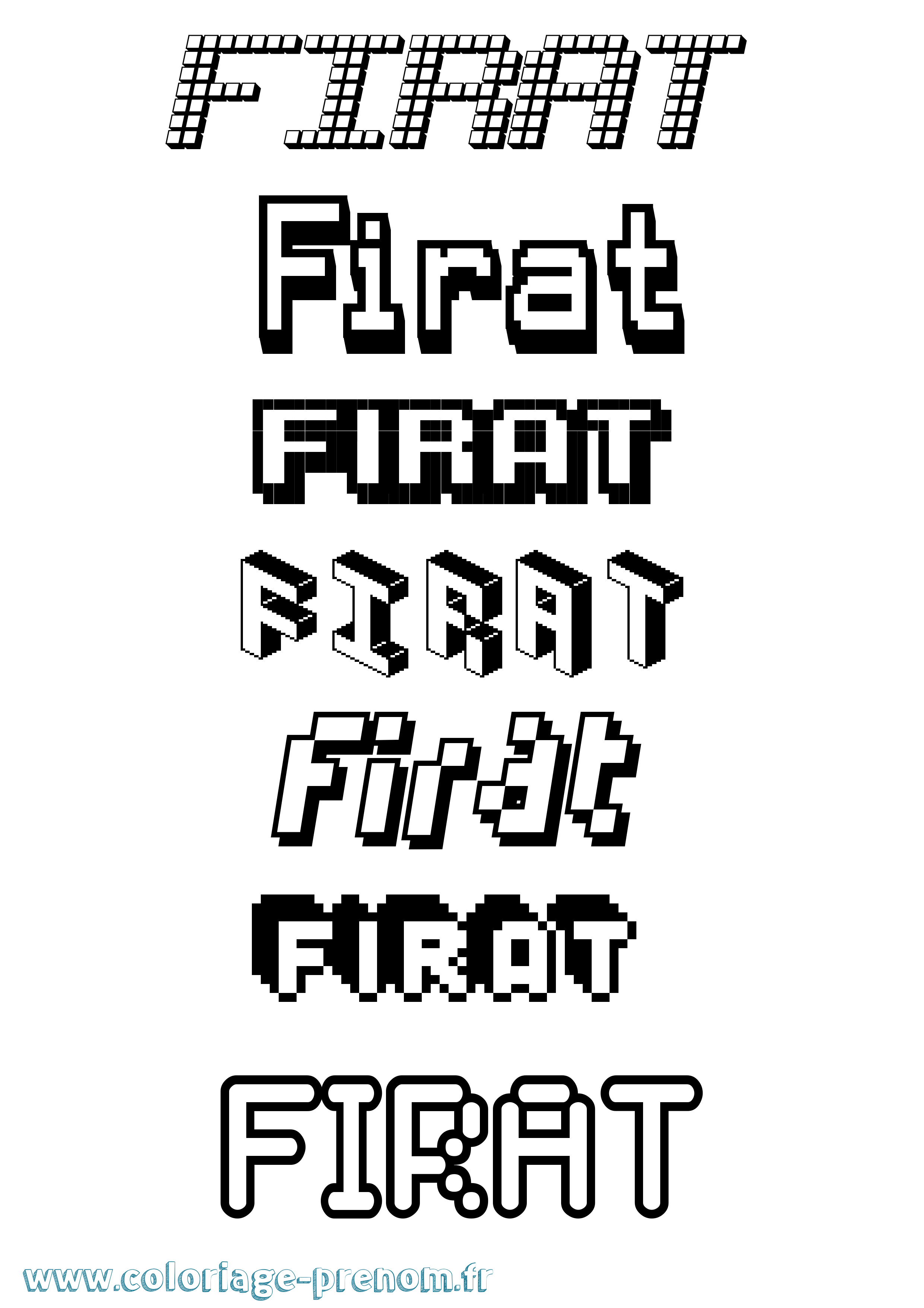 Coloriage Firat Pixel Coloriage prénom Firat Pixel