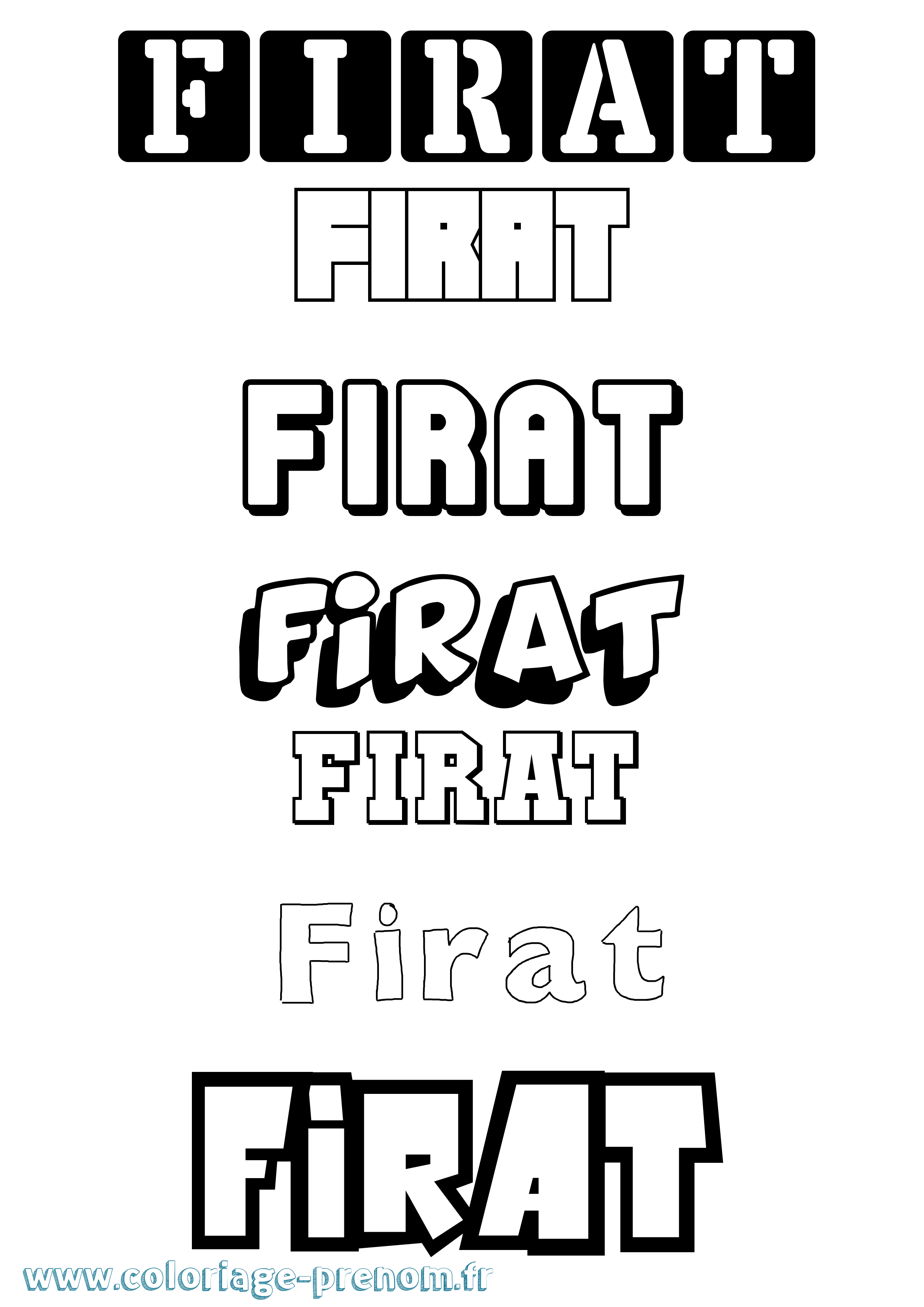 Coloriage Firat Simple Coloriage prénom Firat Simple