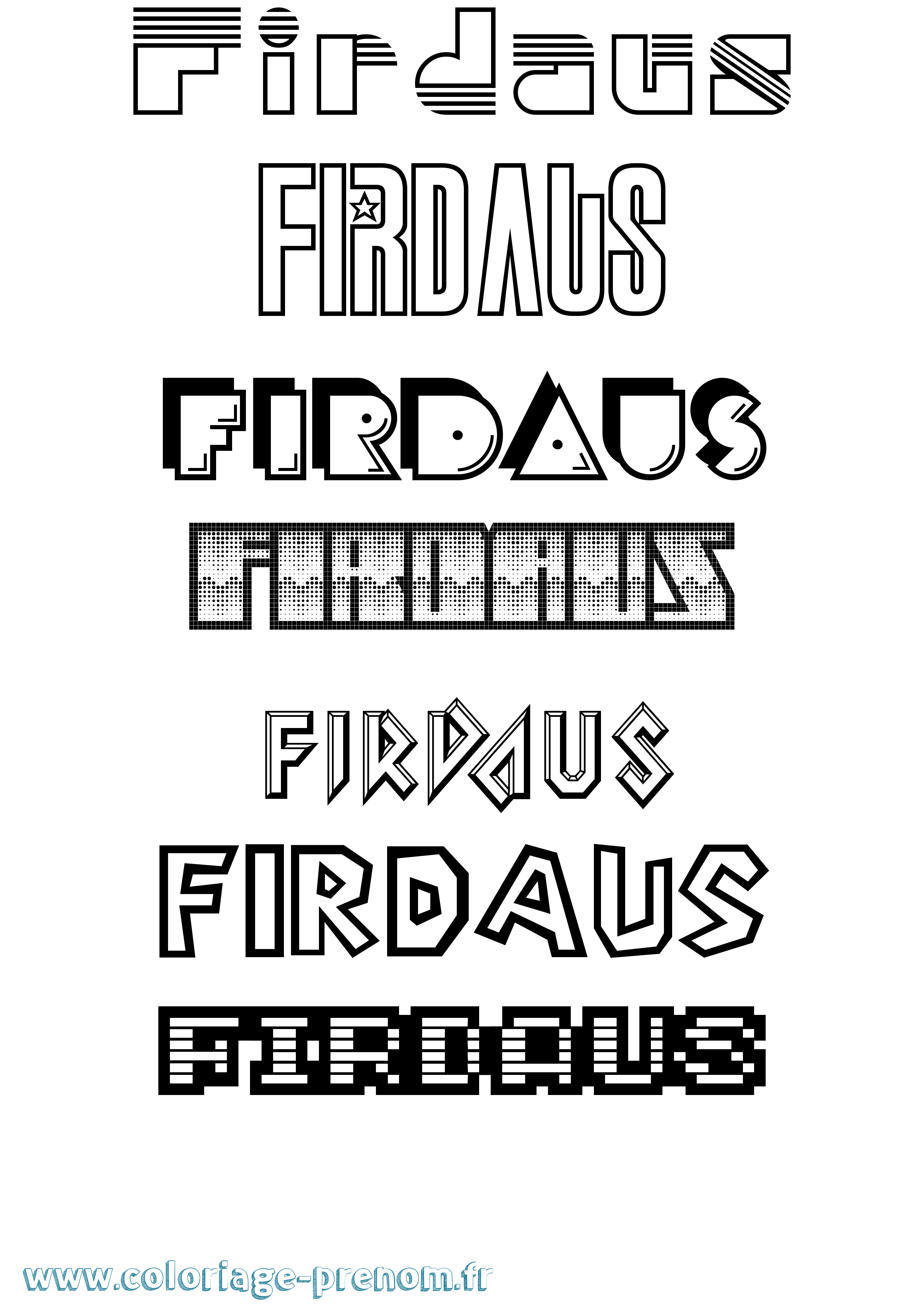 Coloriage Firdaus Jeux Vidéos Coloriage prénom Firdaus Jeux Vidéos