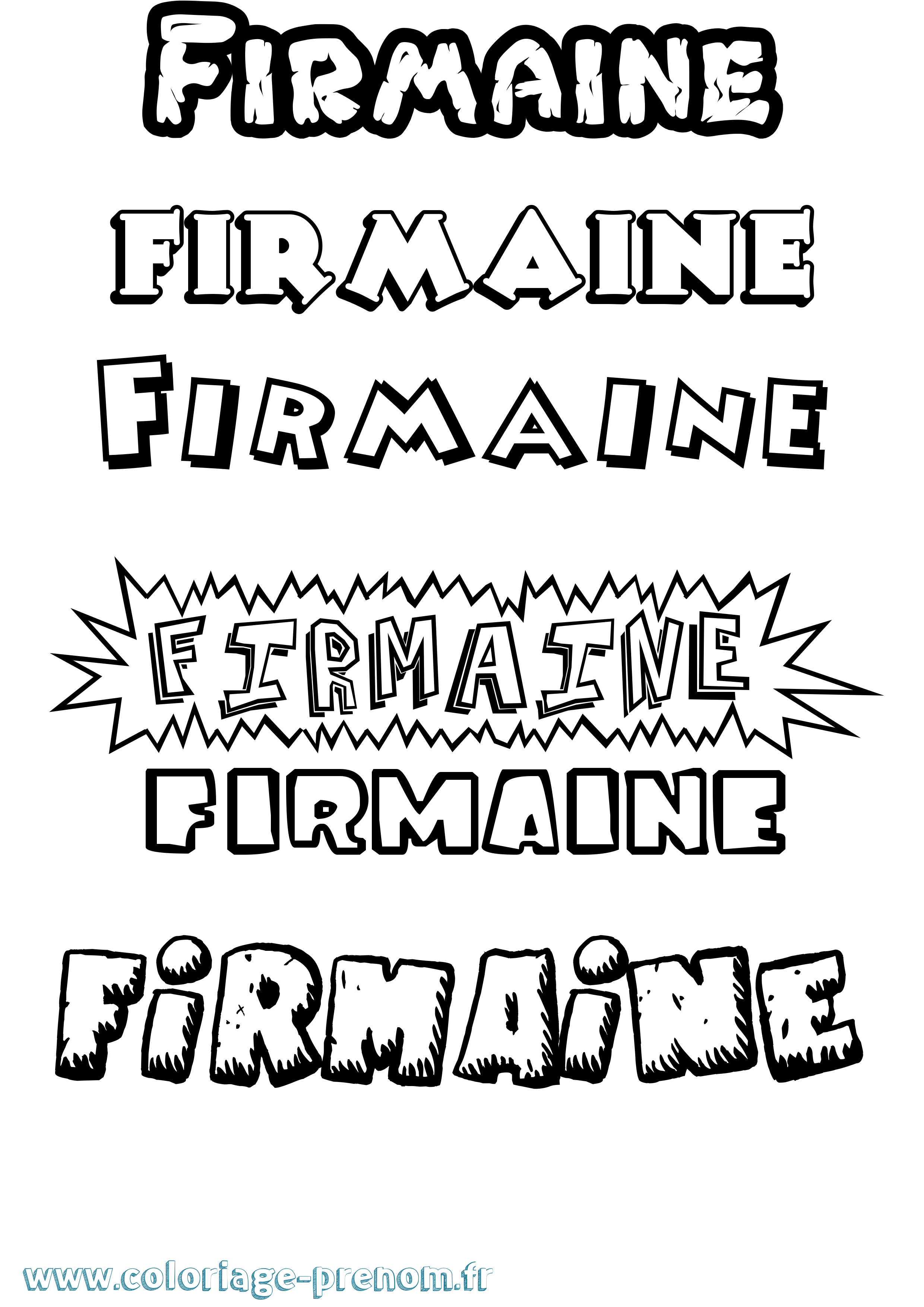 Coloriage Firmaine Dessin Animé Coloriage prénom Firmaine Dessin Animé