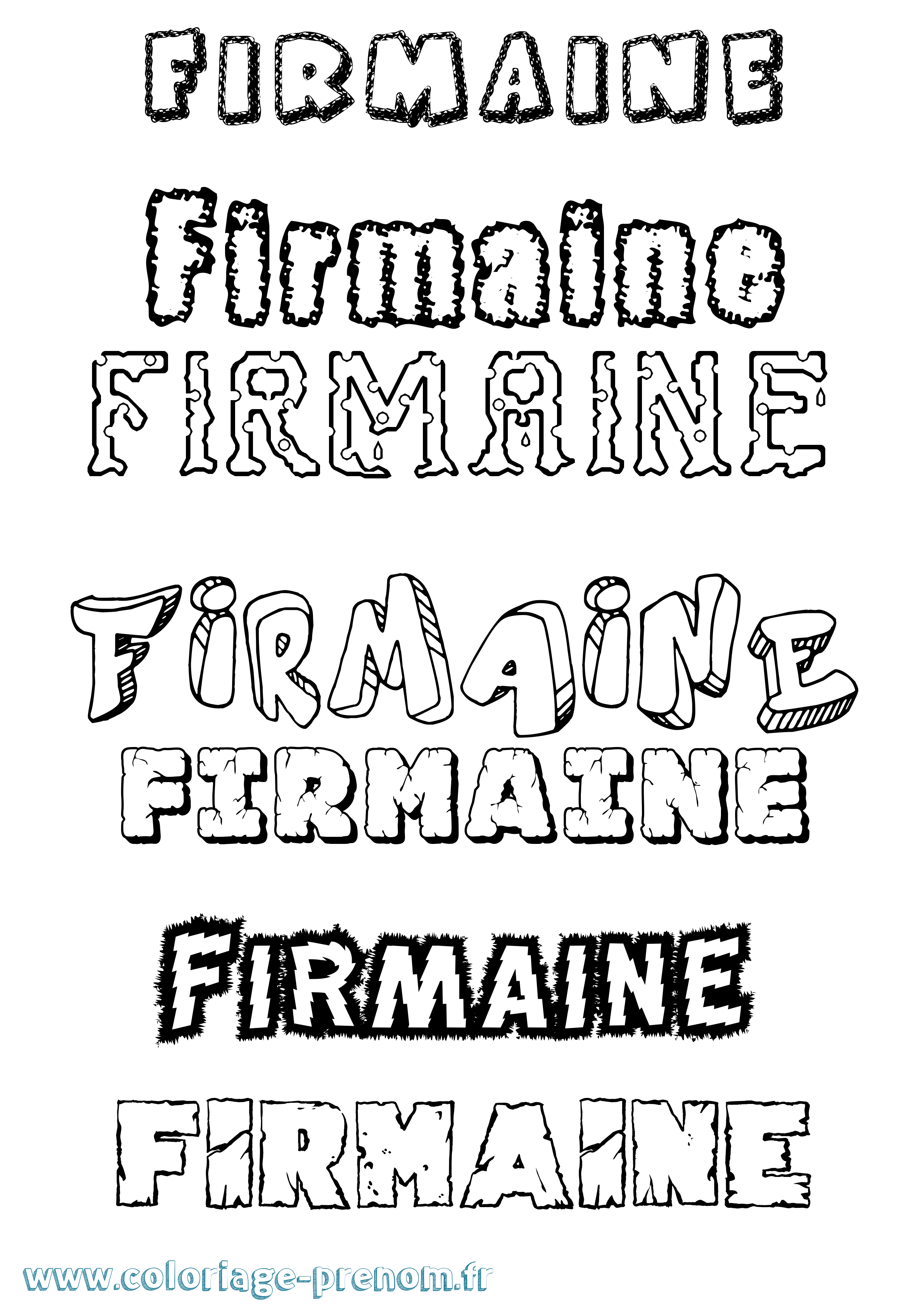 Coloriage Firmaine Destructuré Coloriage prénom Firmaine Destructuré