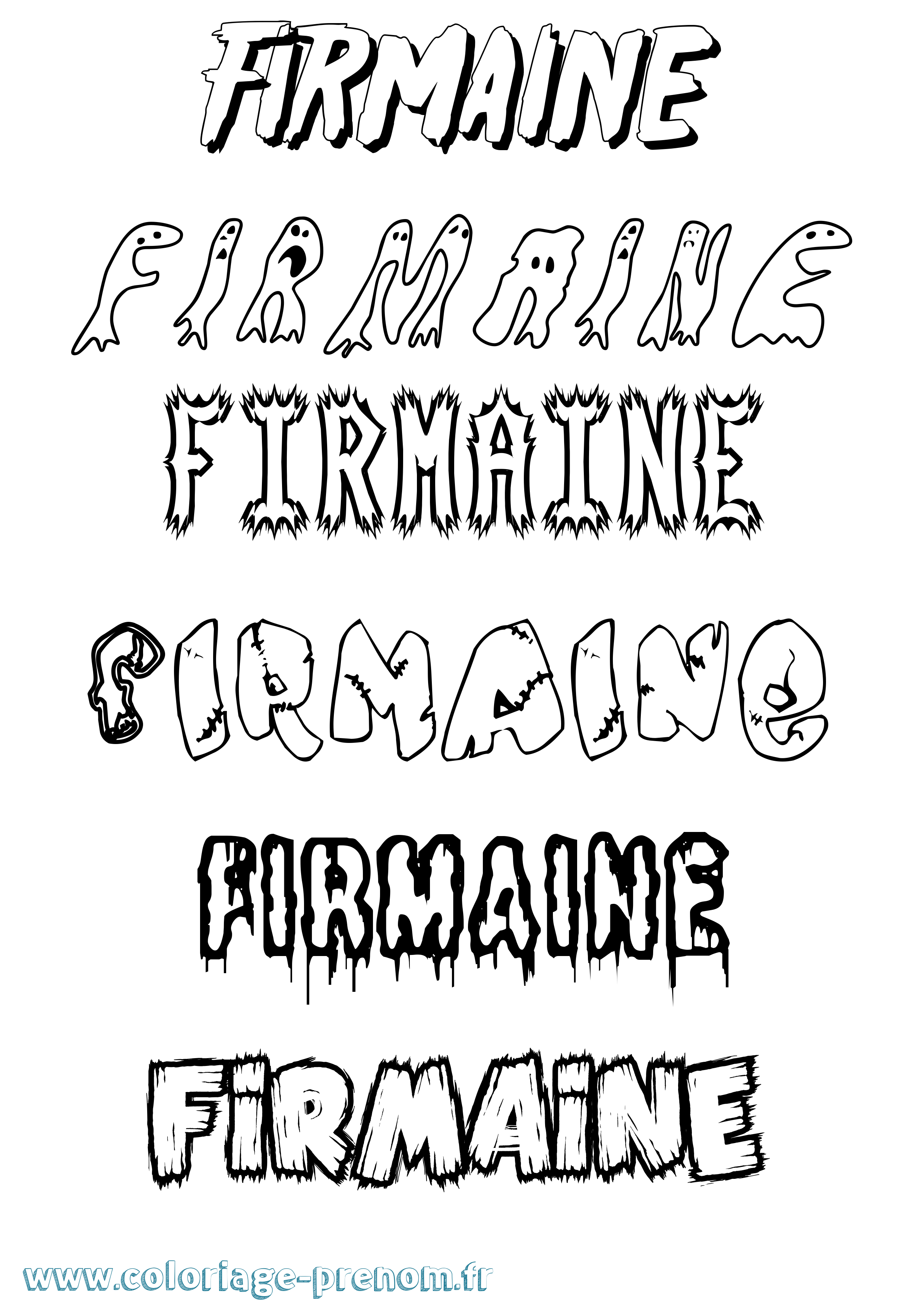 Coloriage Firmaine Frisson Coloriage prénom Firmaine Frisson