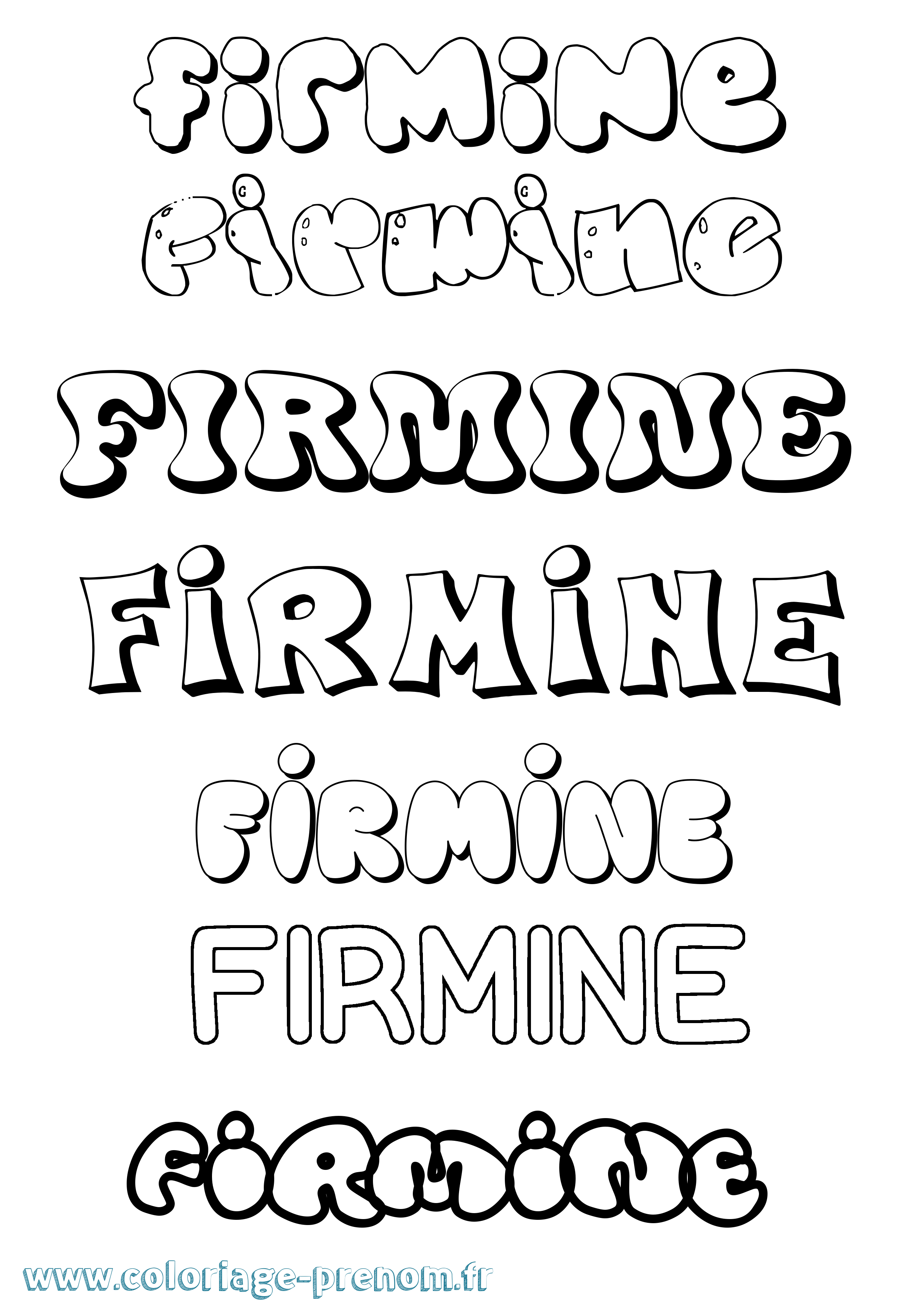 Coloriage Firmine Bubble Coloriage prénom Firmine Bubble
