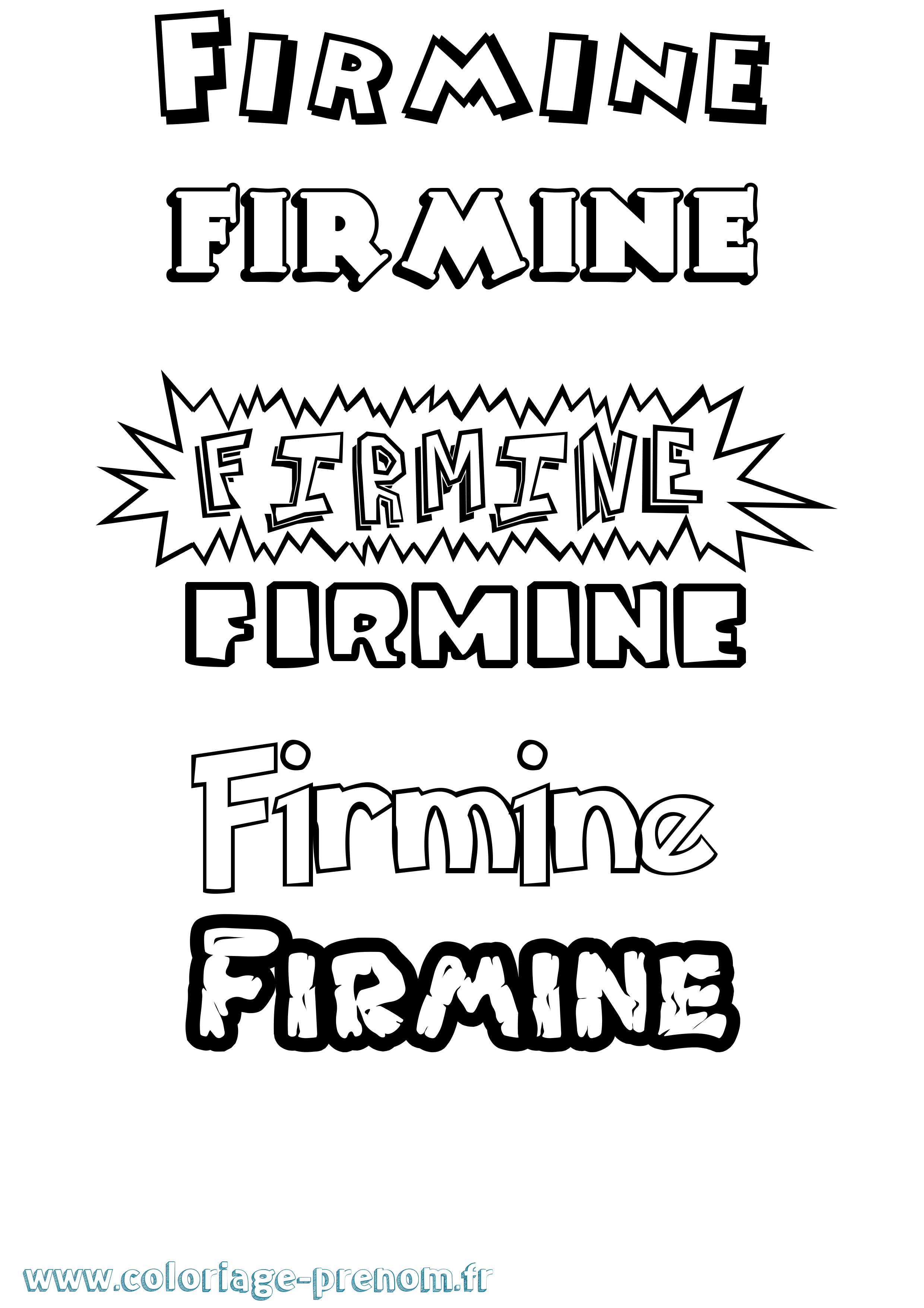 Coloriage Firmine Dessin Animé Coloriage prénom Firmine Dessin Animé
