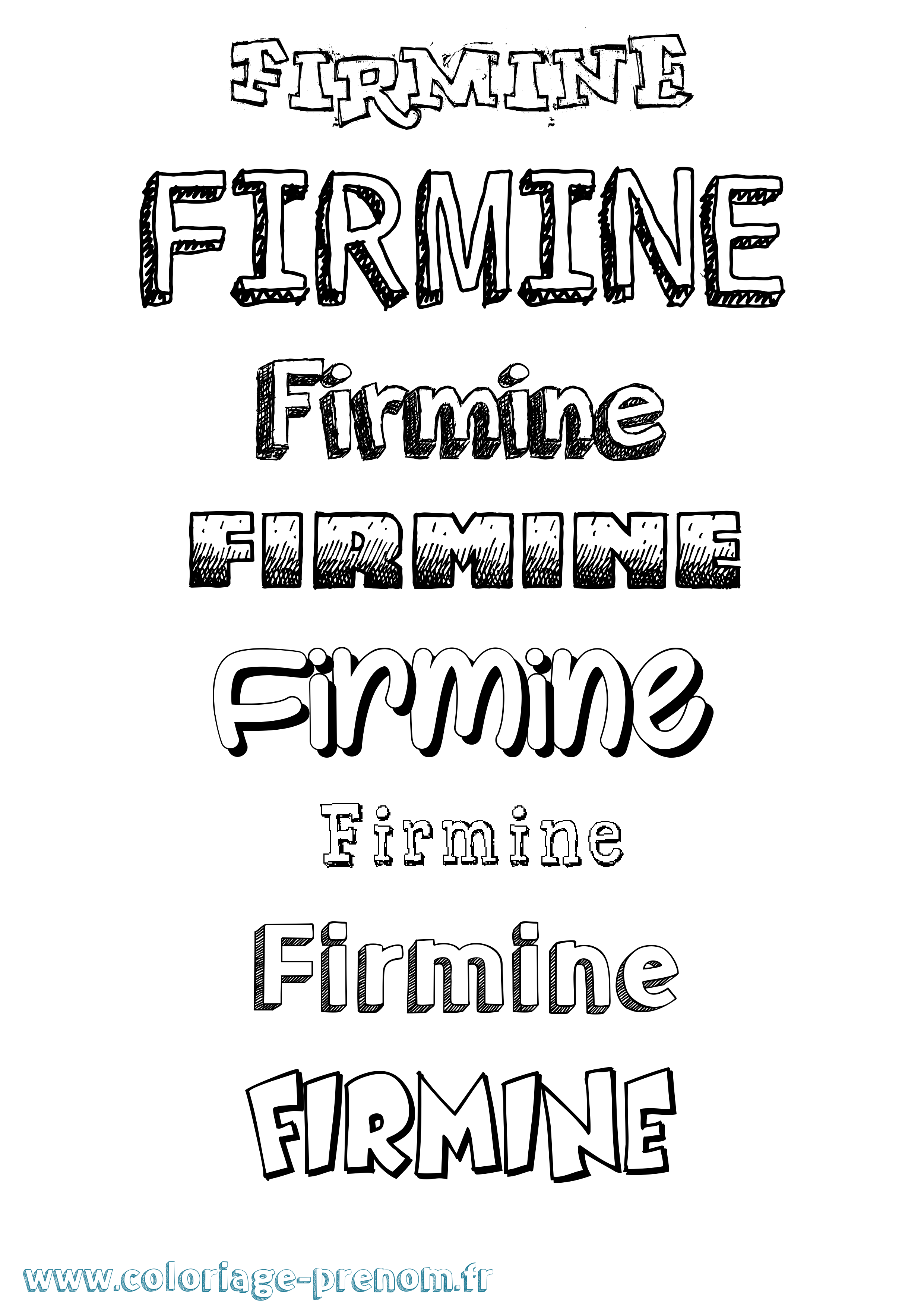 Coloriage Firmine Dessiné Coloriage prénom Firmine Dessiné